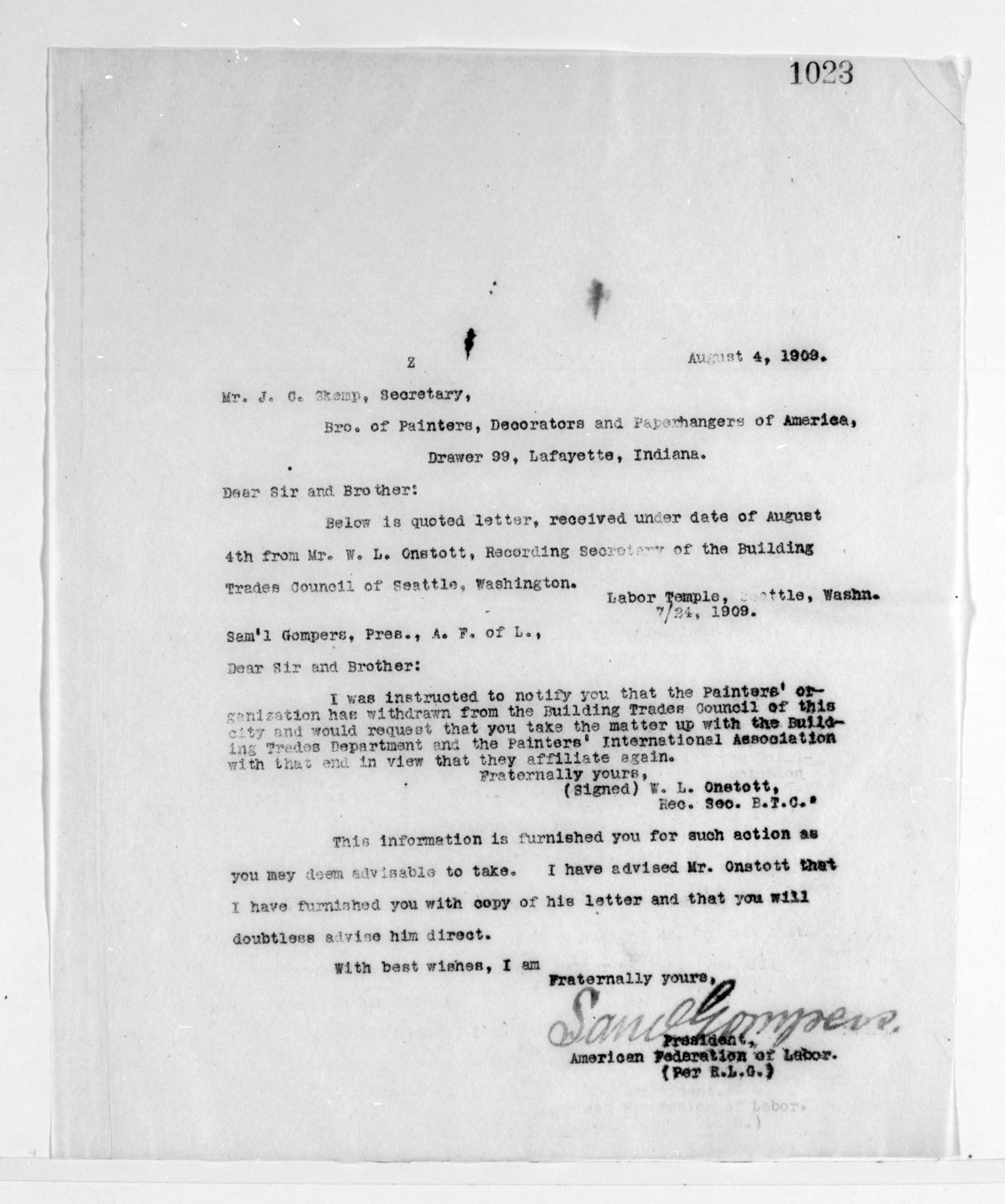 Scanned image of the current content page