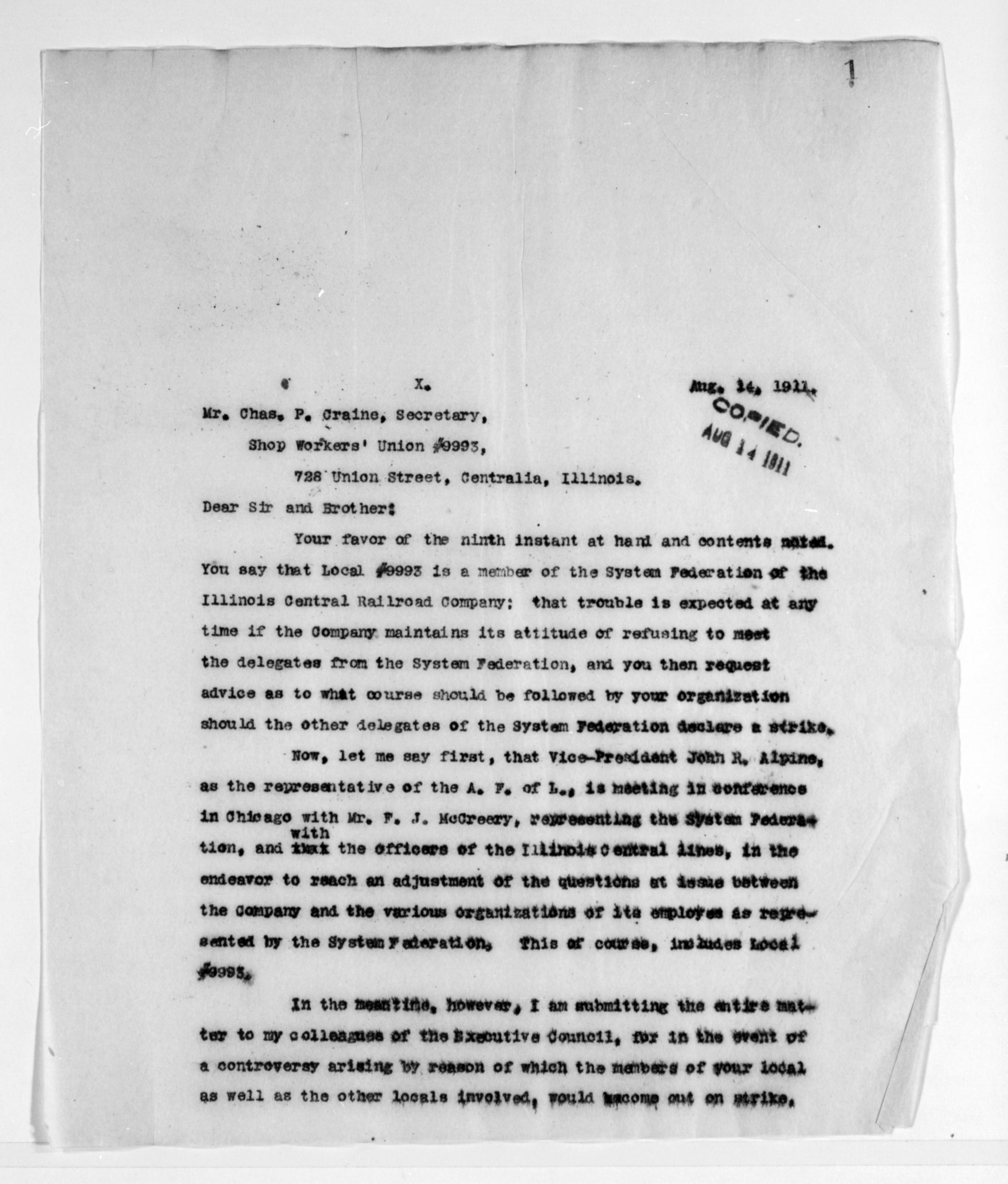 Scanned image of the current content page