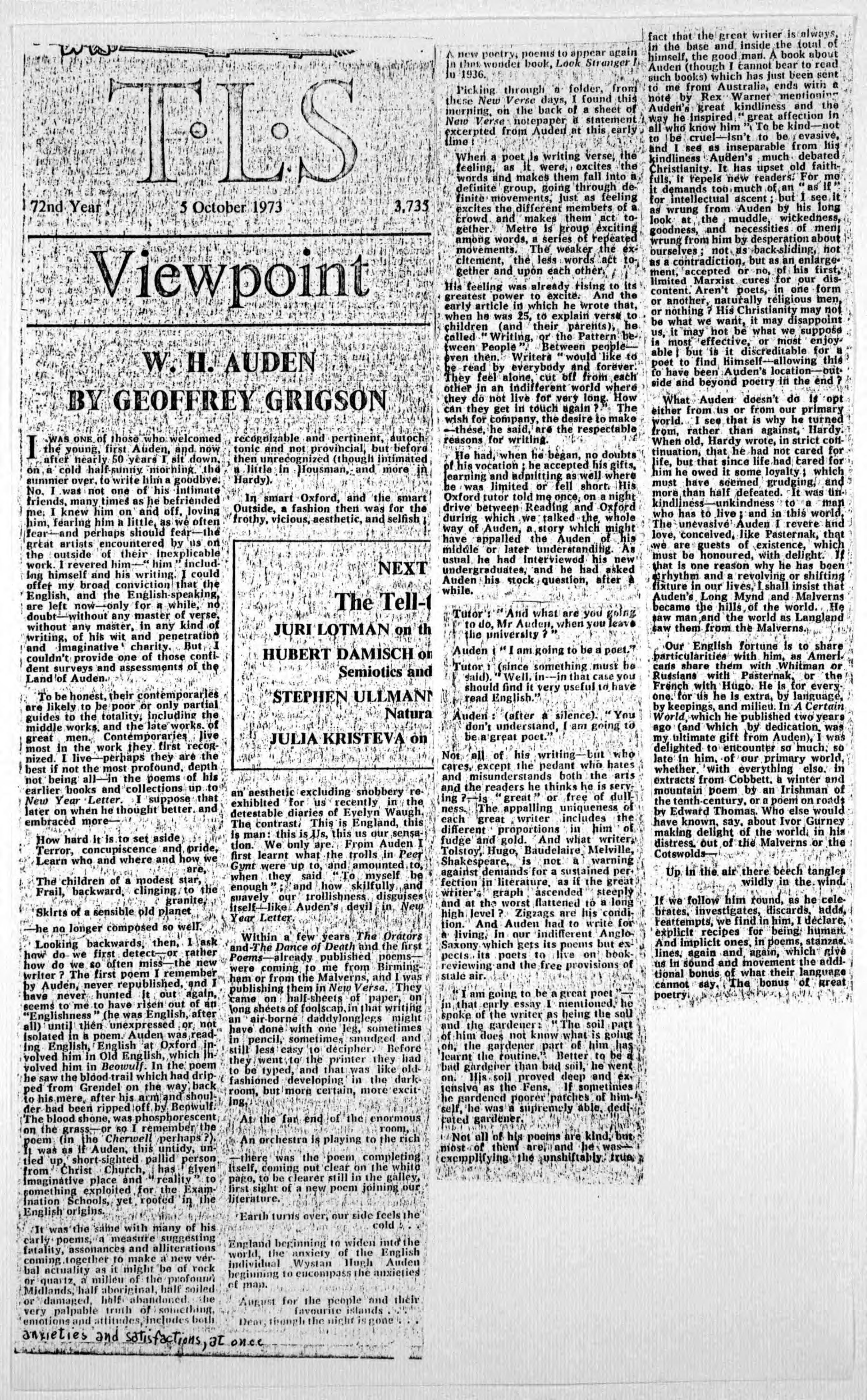 Scanned image of the current content page