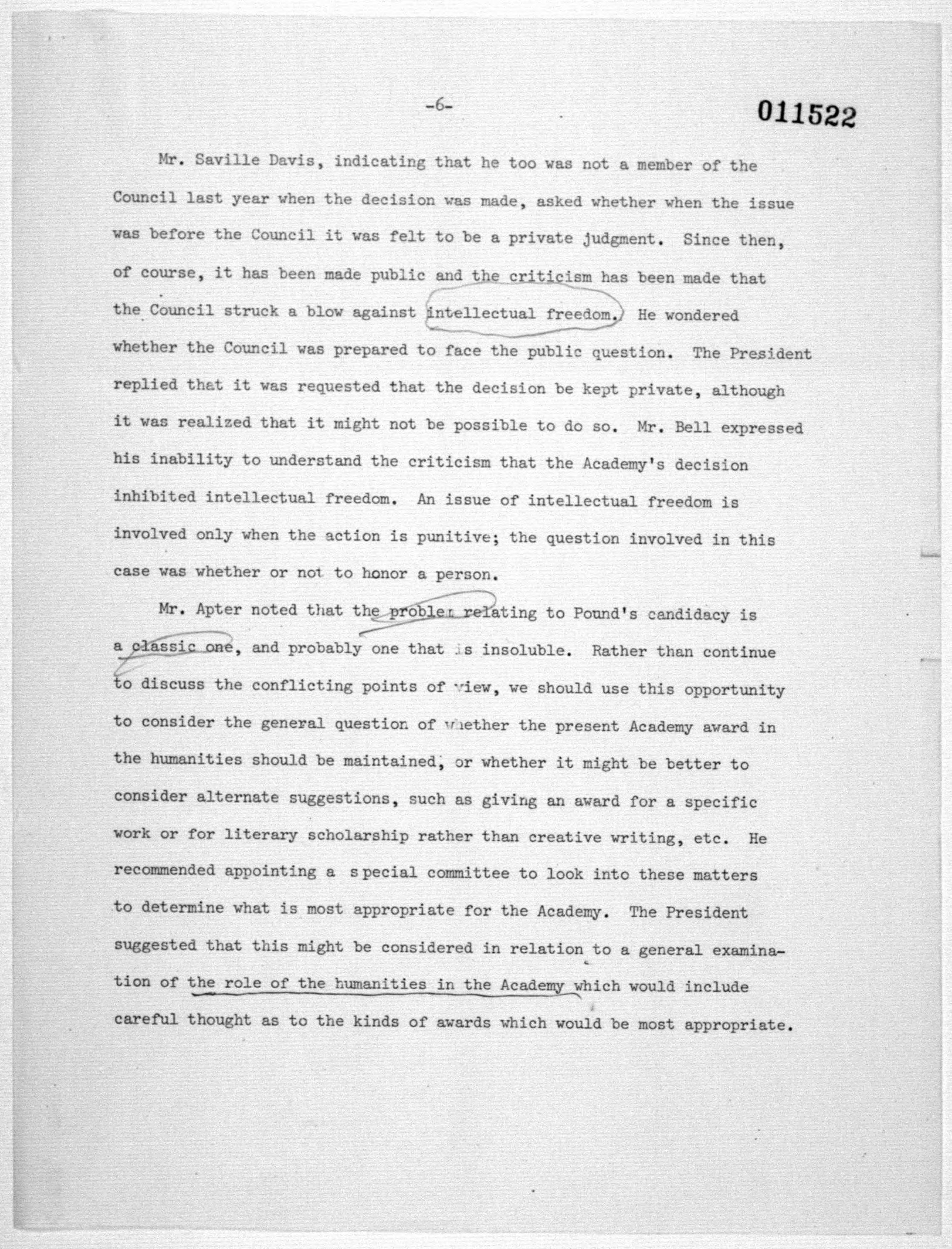 Scanned image of the current content page