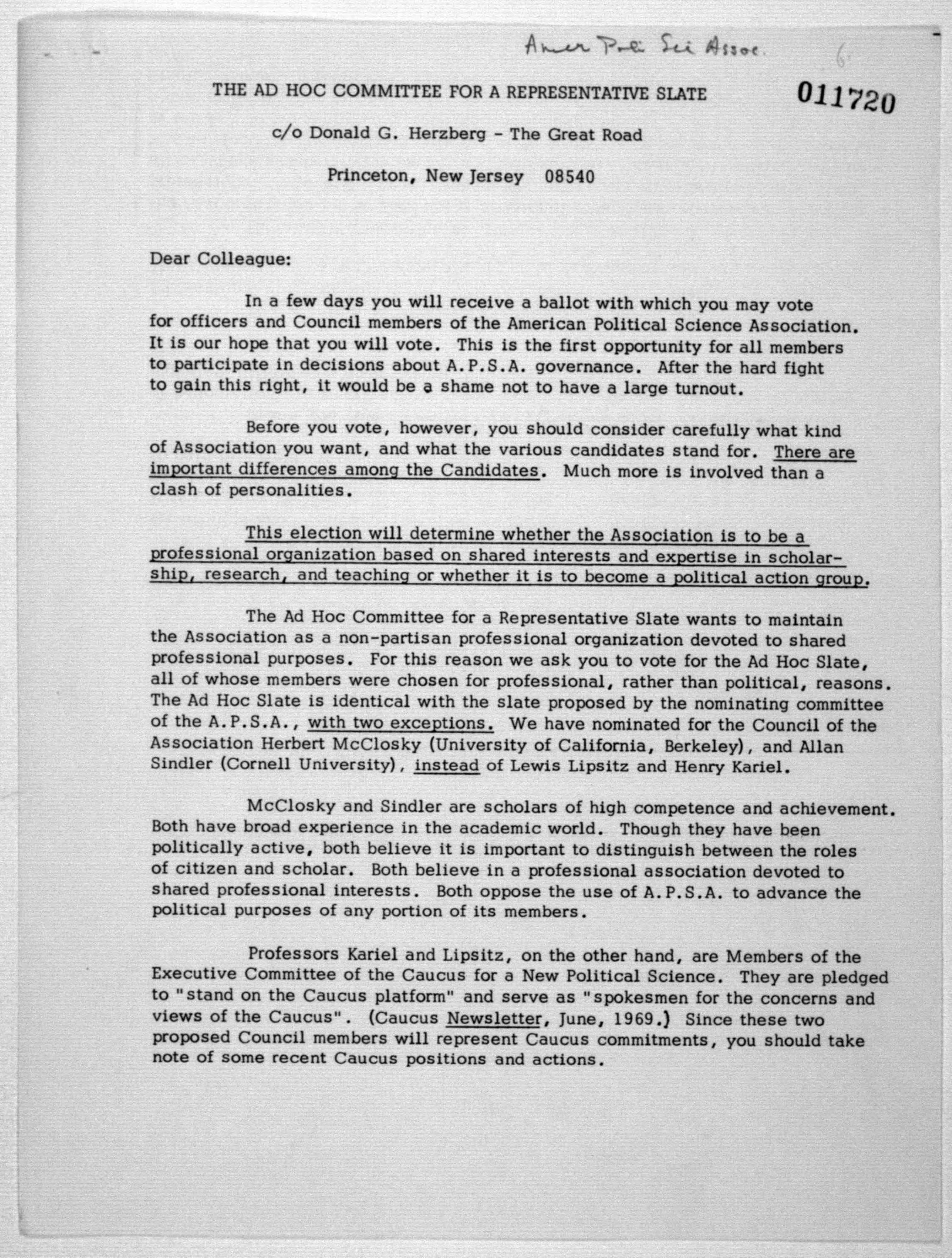 Scanned image of the current content page