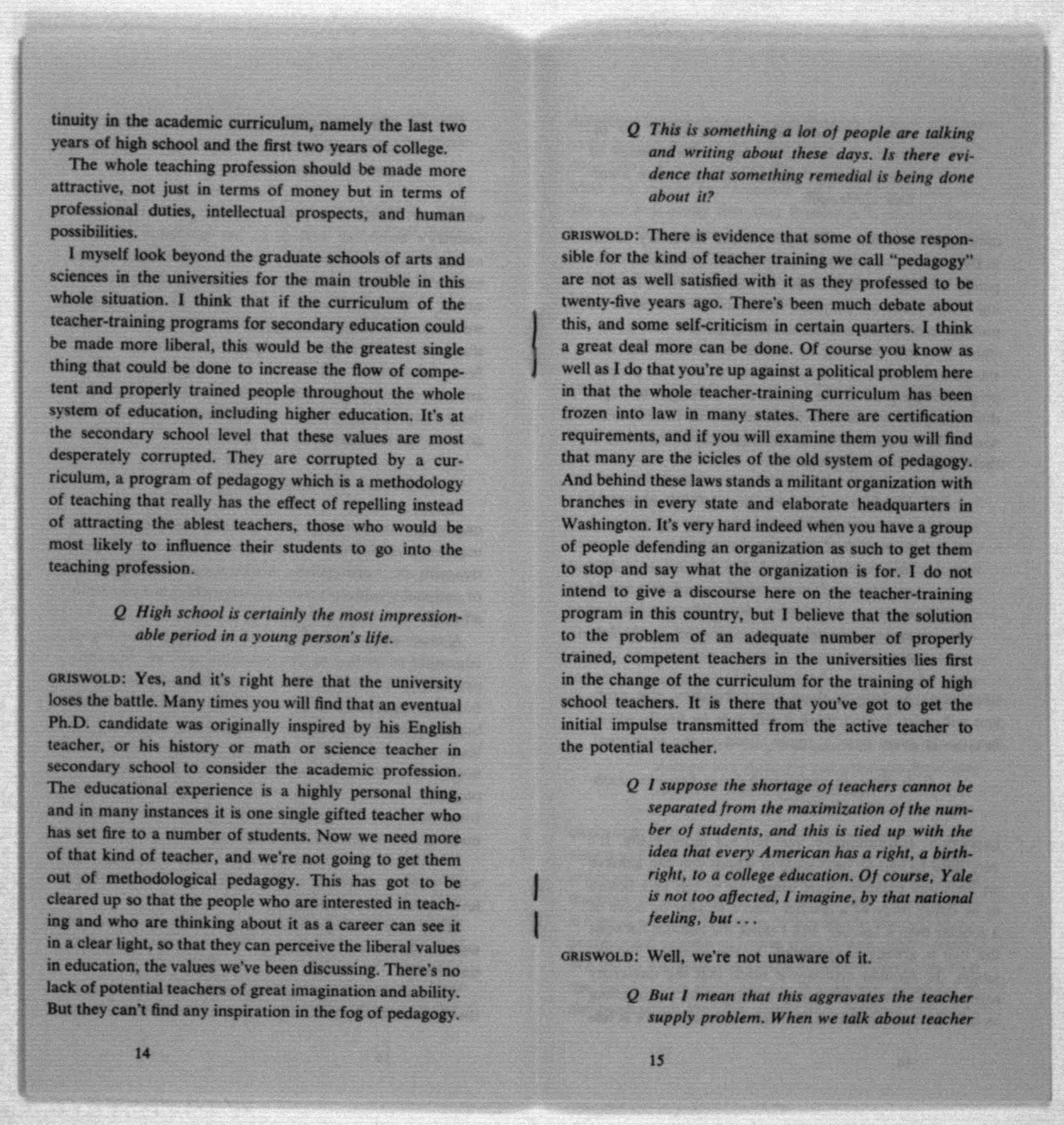 Scanned image of the current content page