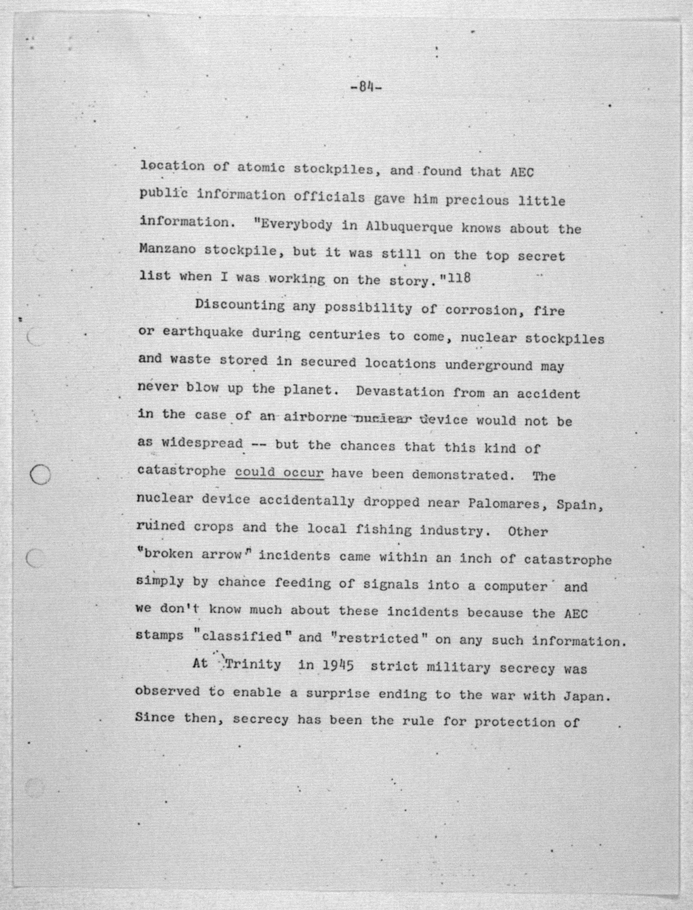 Scanned image of the current content page