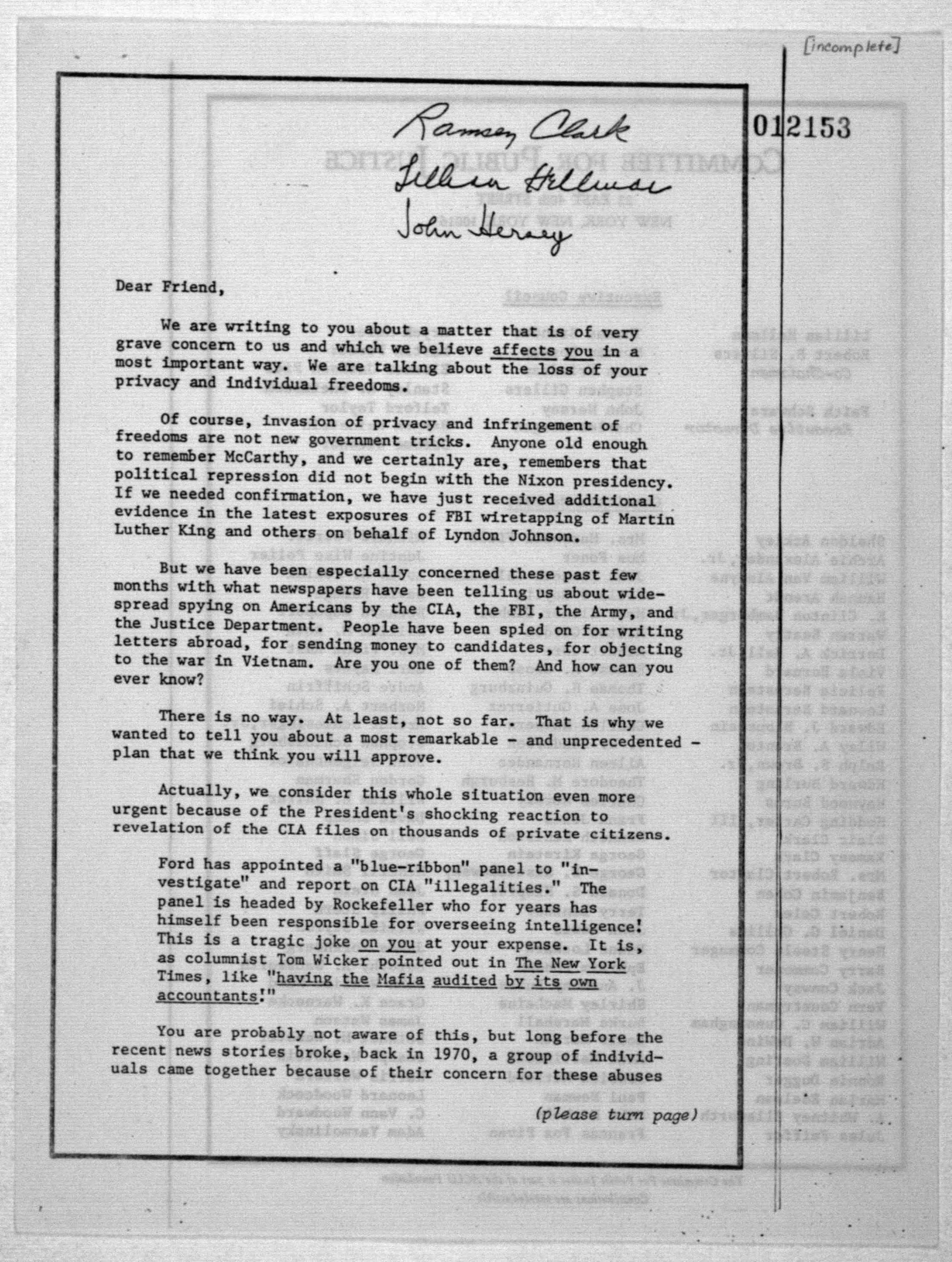 Scanned image of the current content page