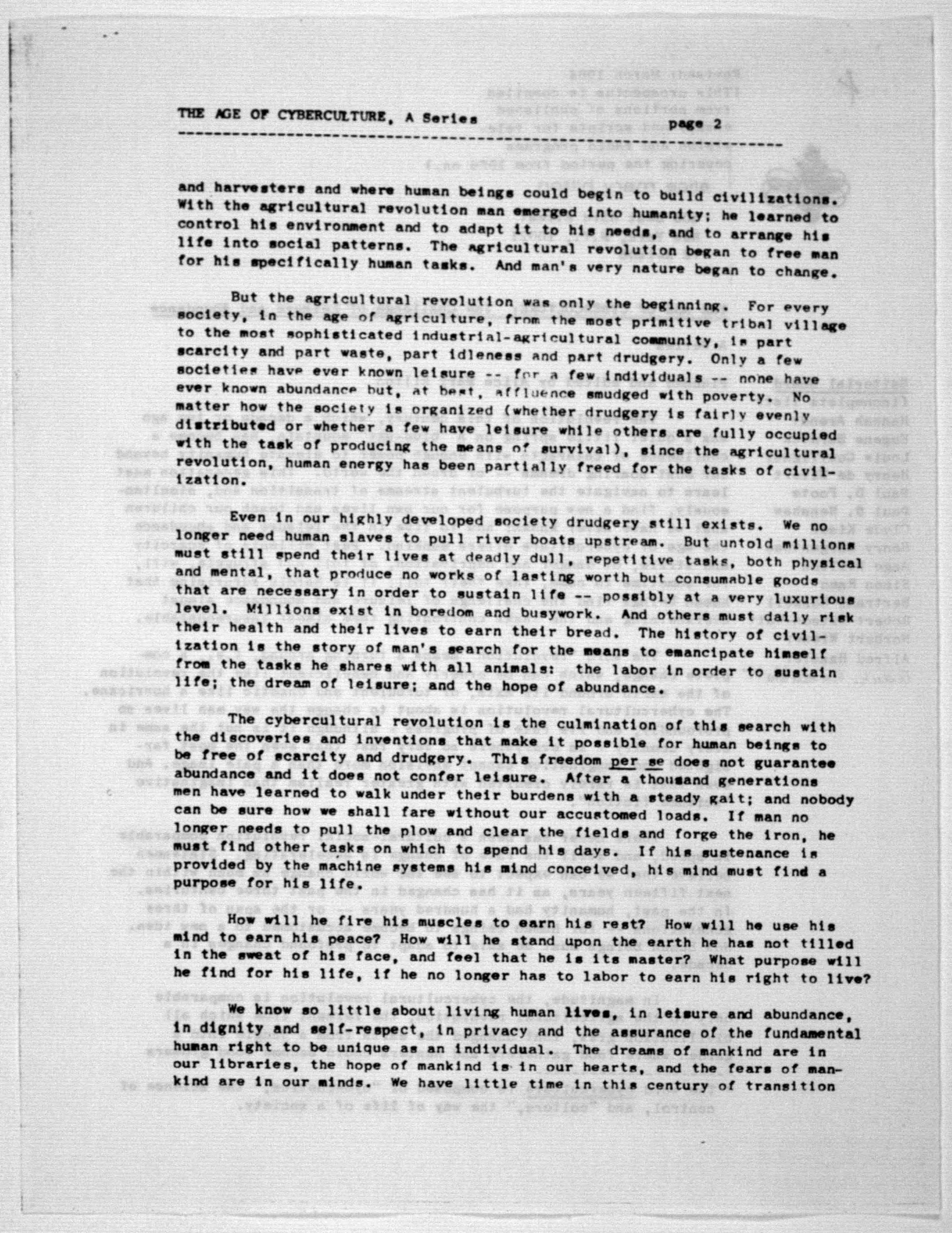 Scanned image of the current content page