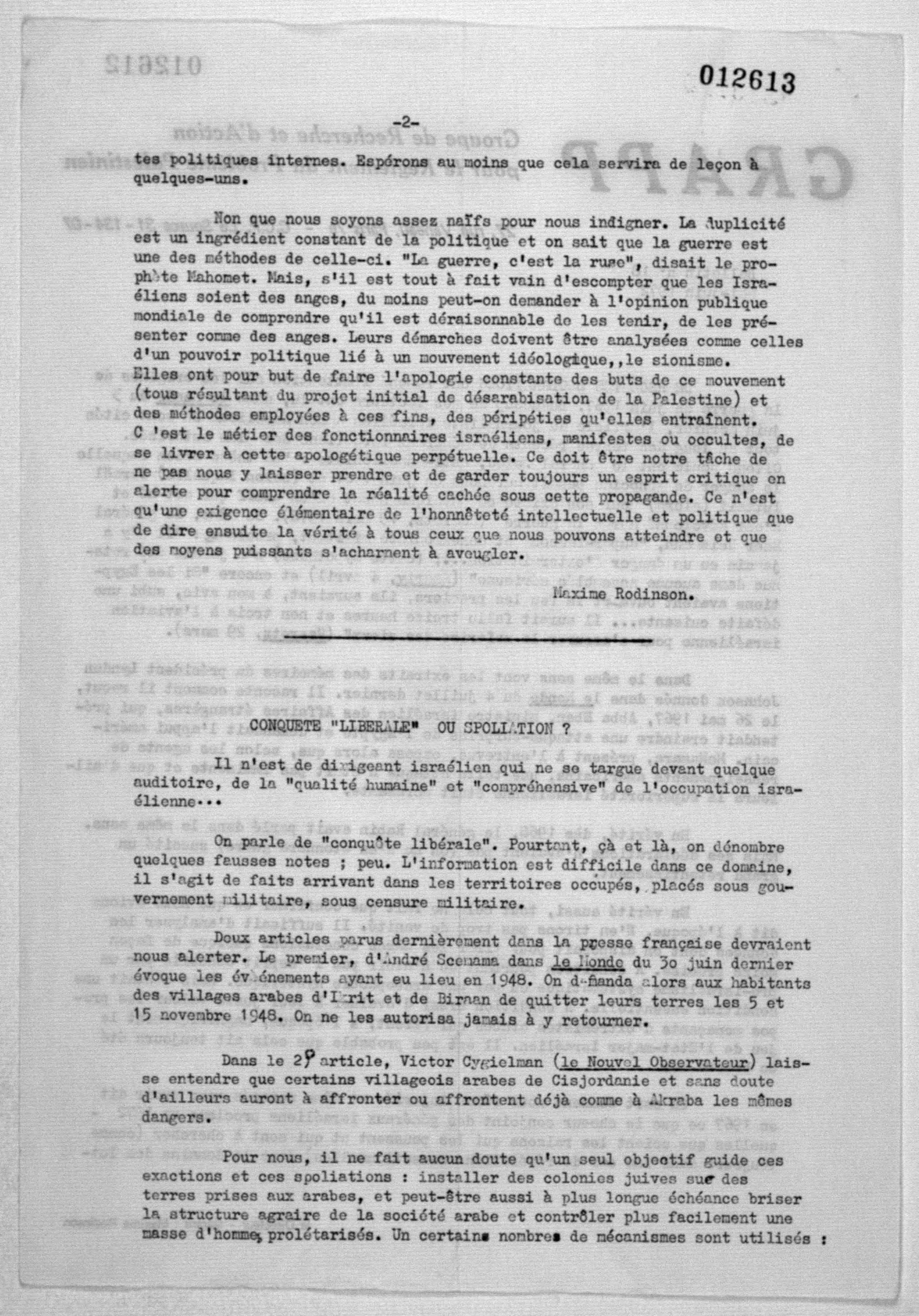 Scanned image of the current content page