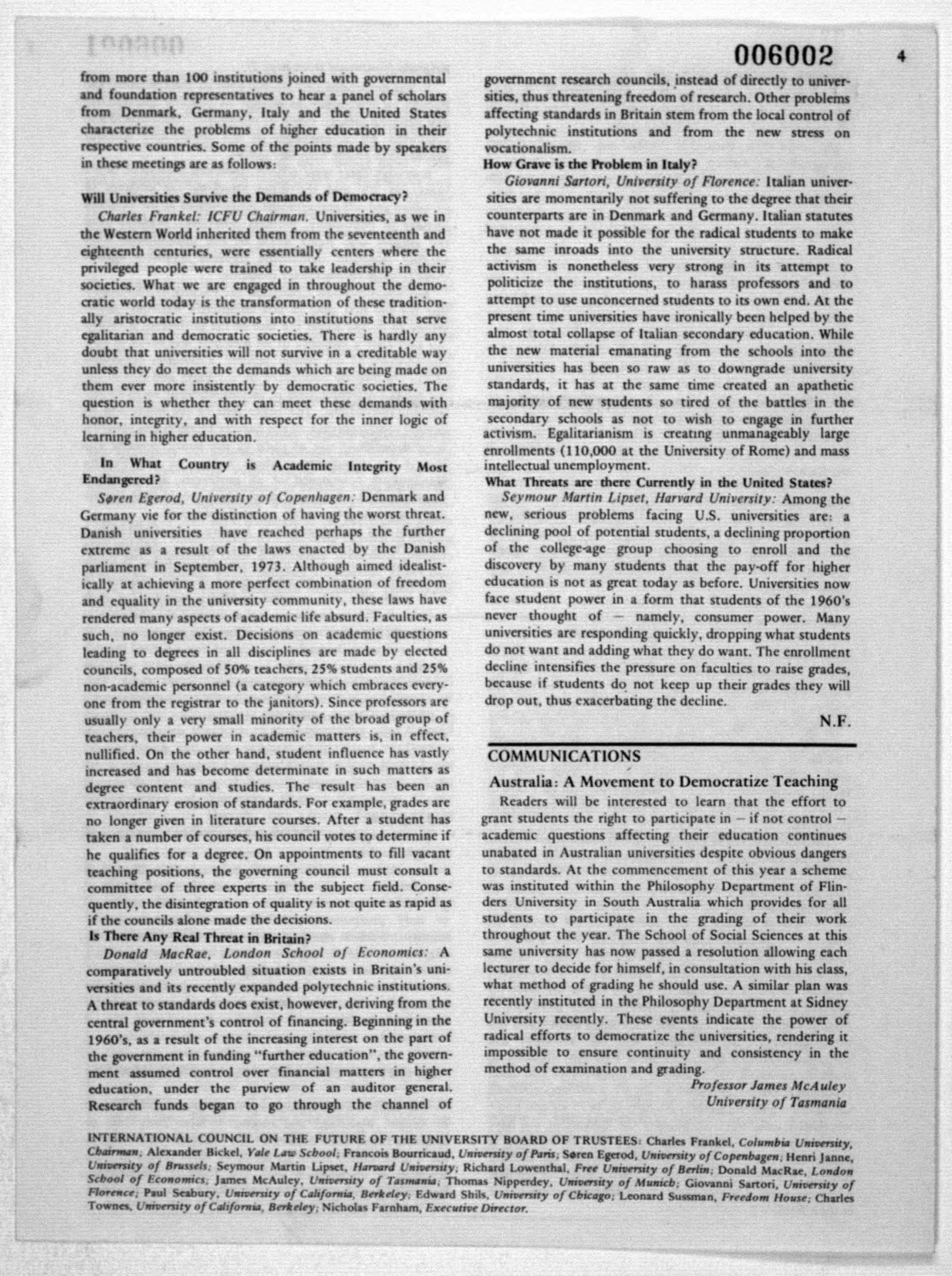 Scanned image of the current content page