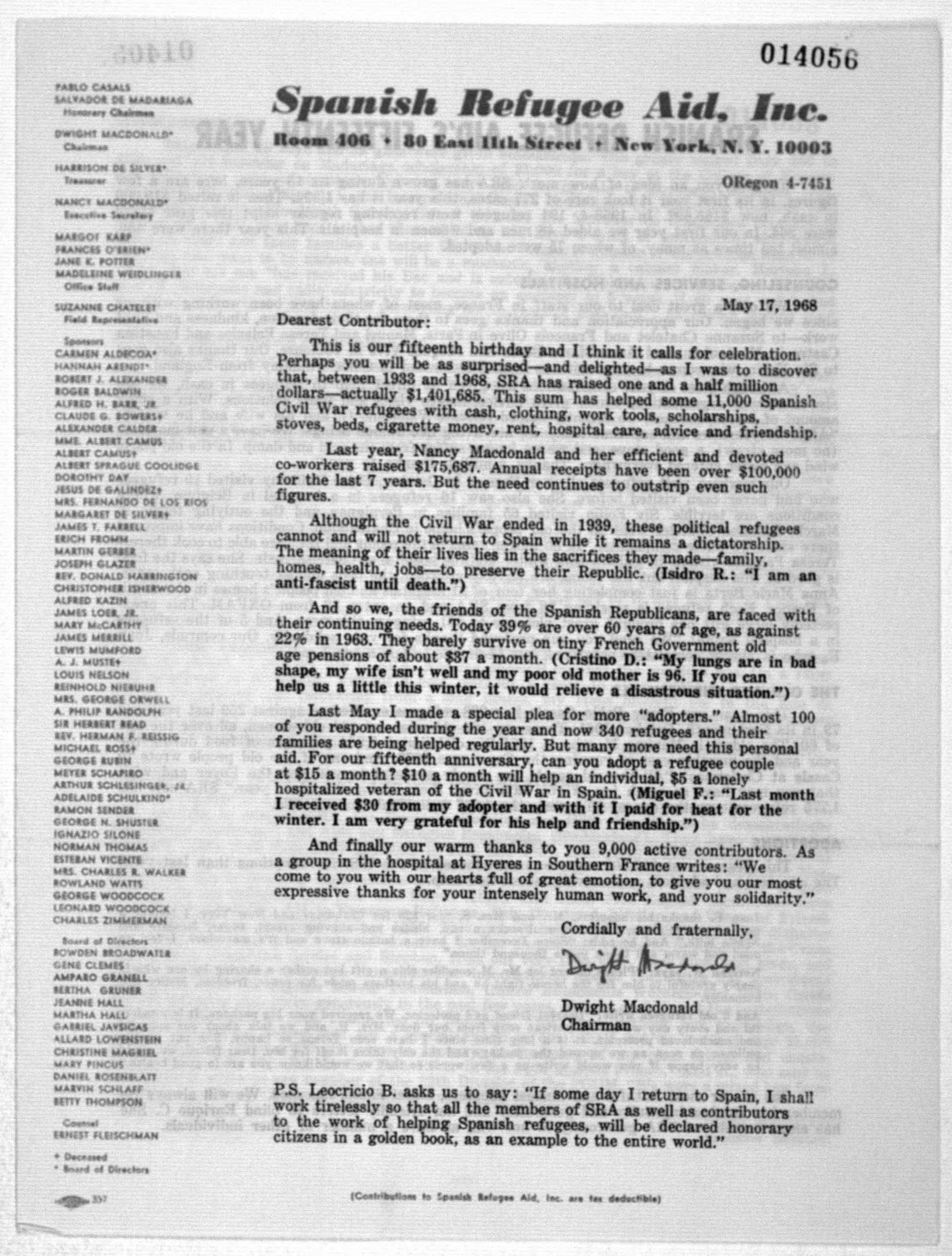 Scanned image of the current content page