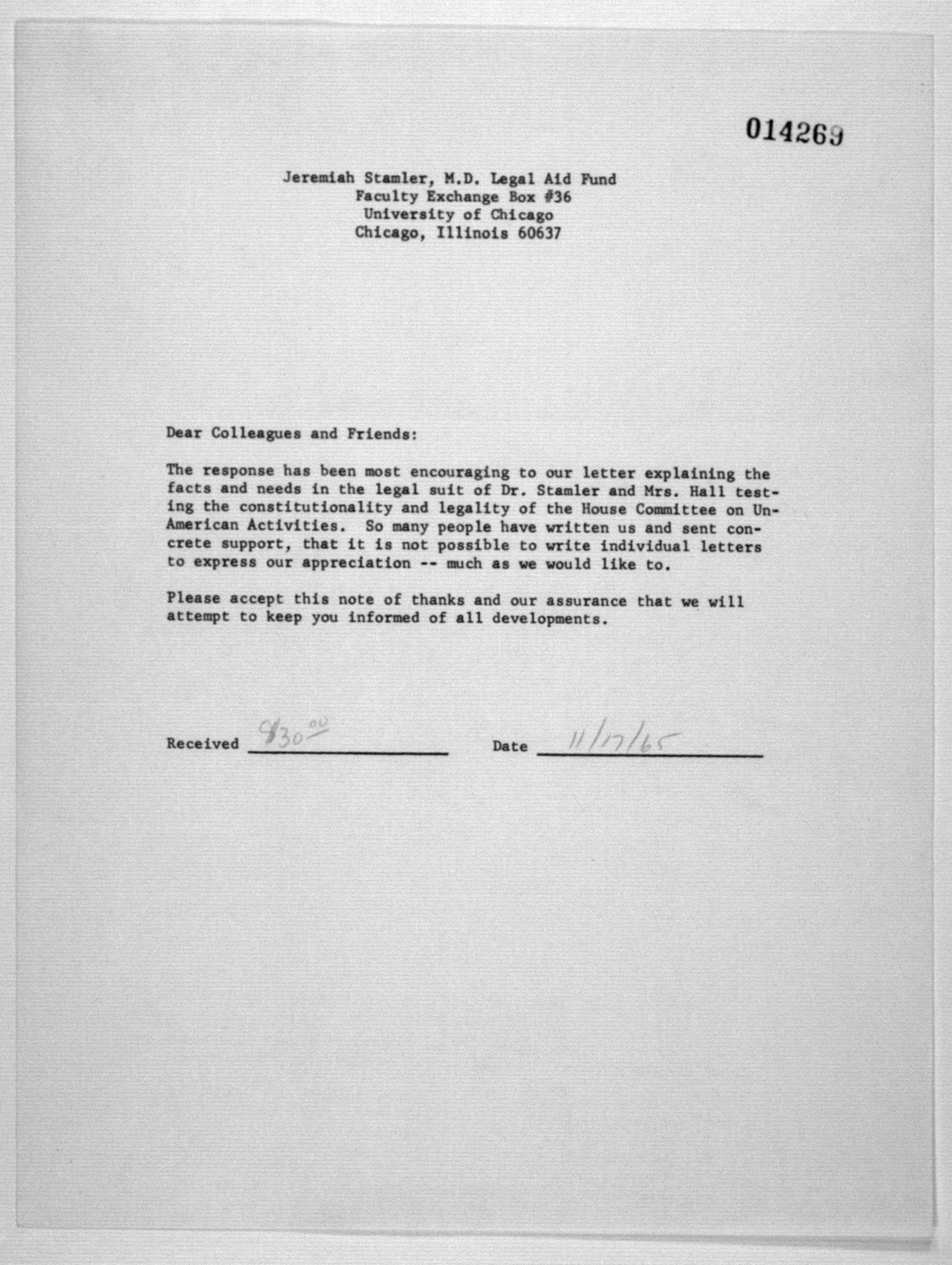 Scanned image of the current content page