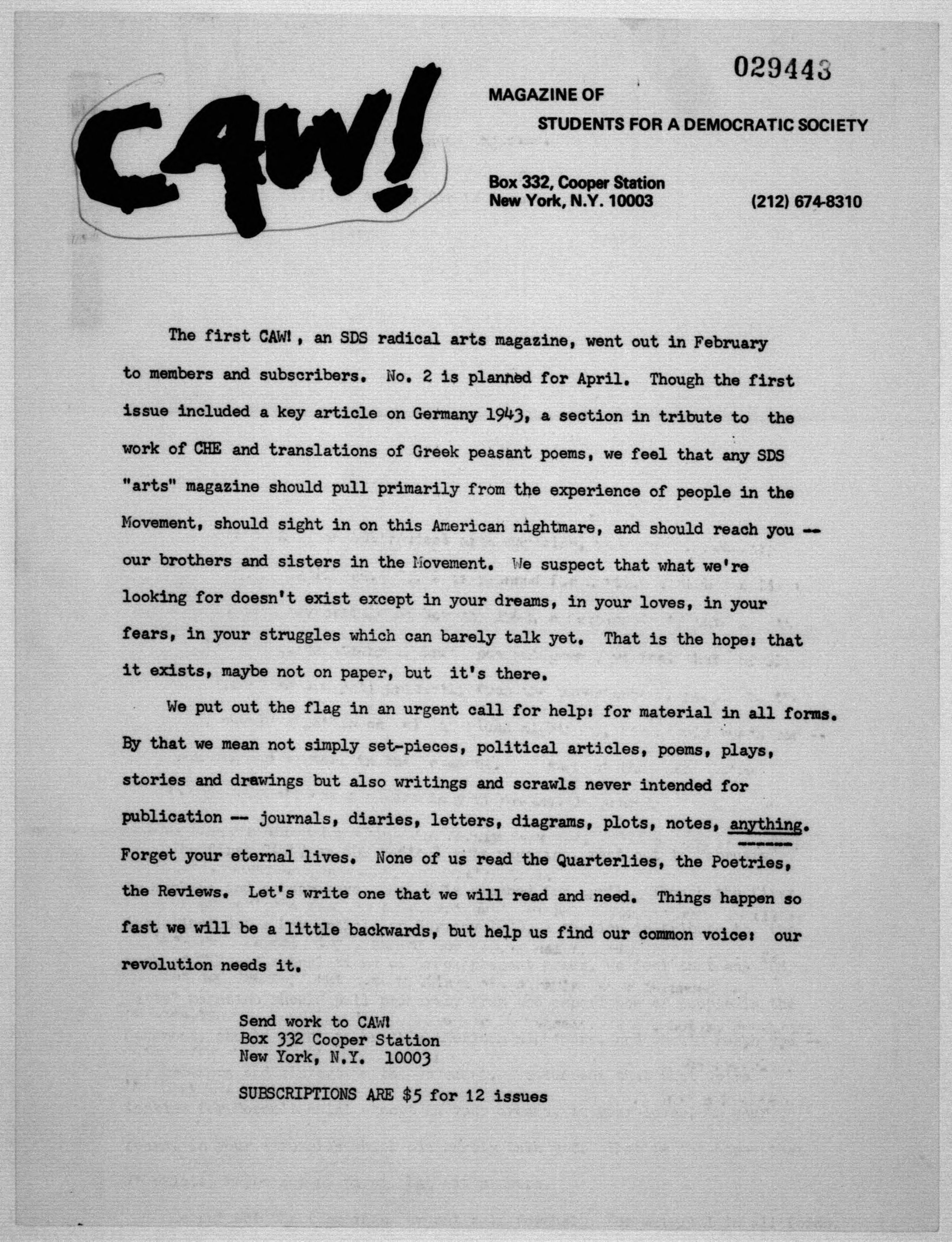 Scanned image of the current content page