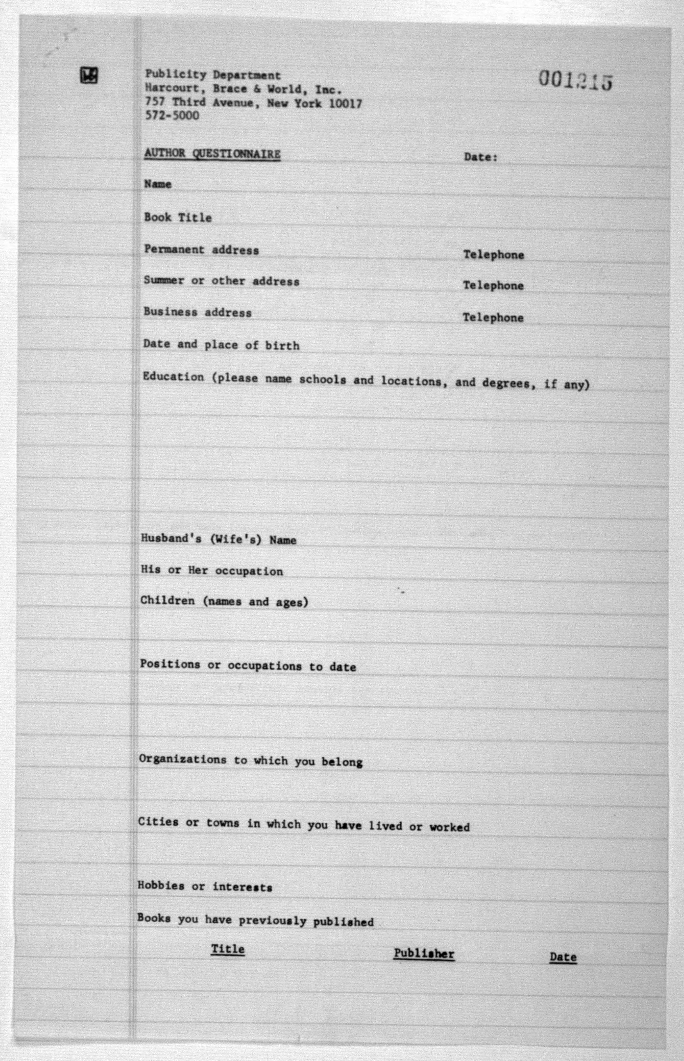Scanned image of the current content page