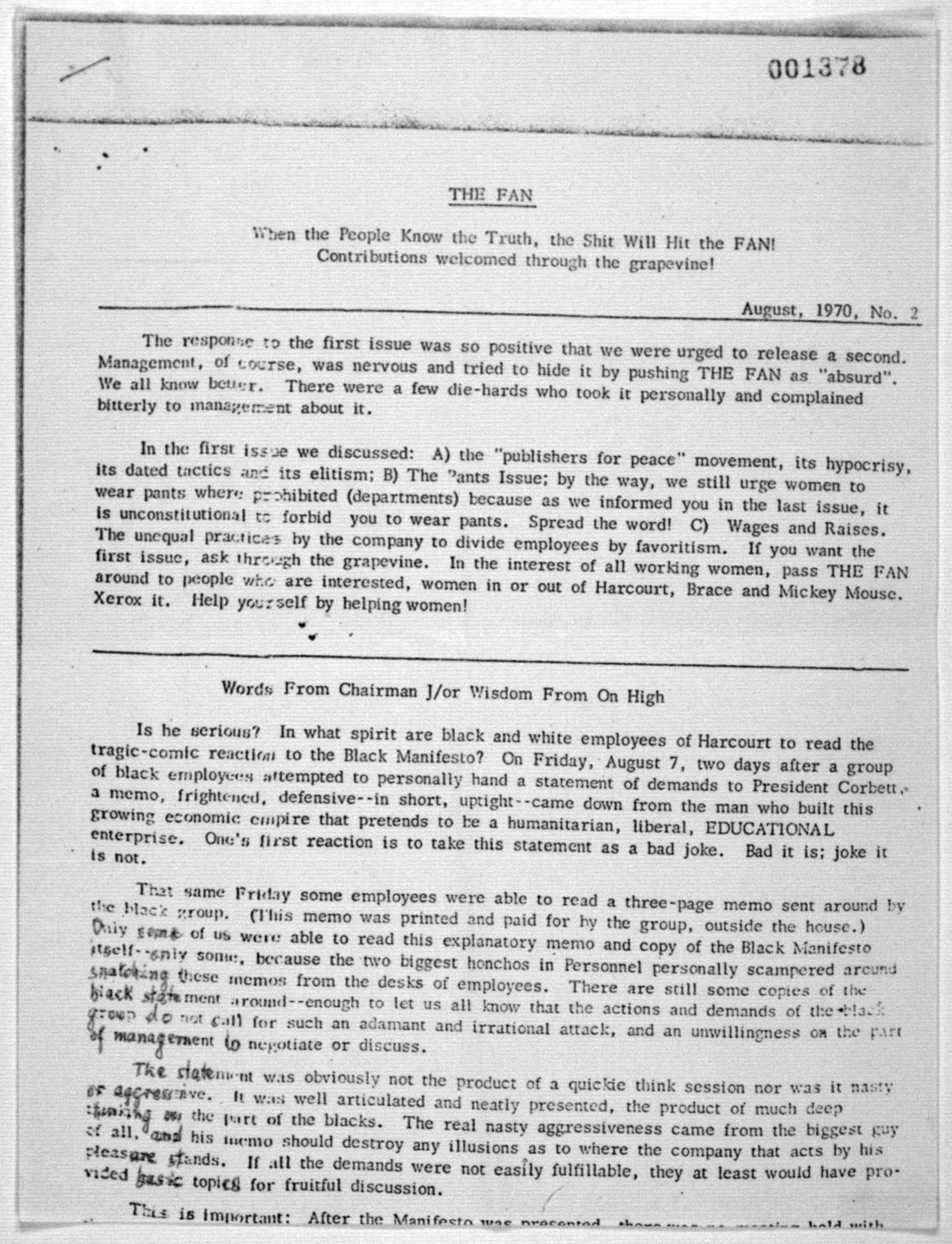 Scanned image of the current content page