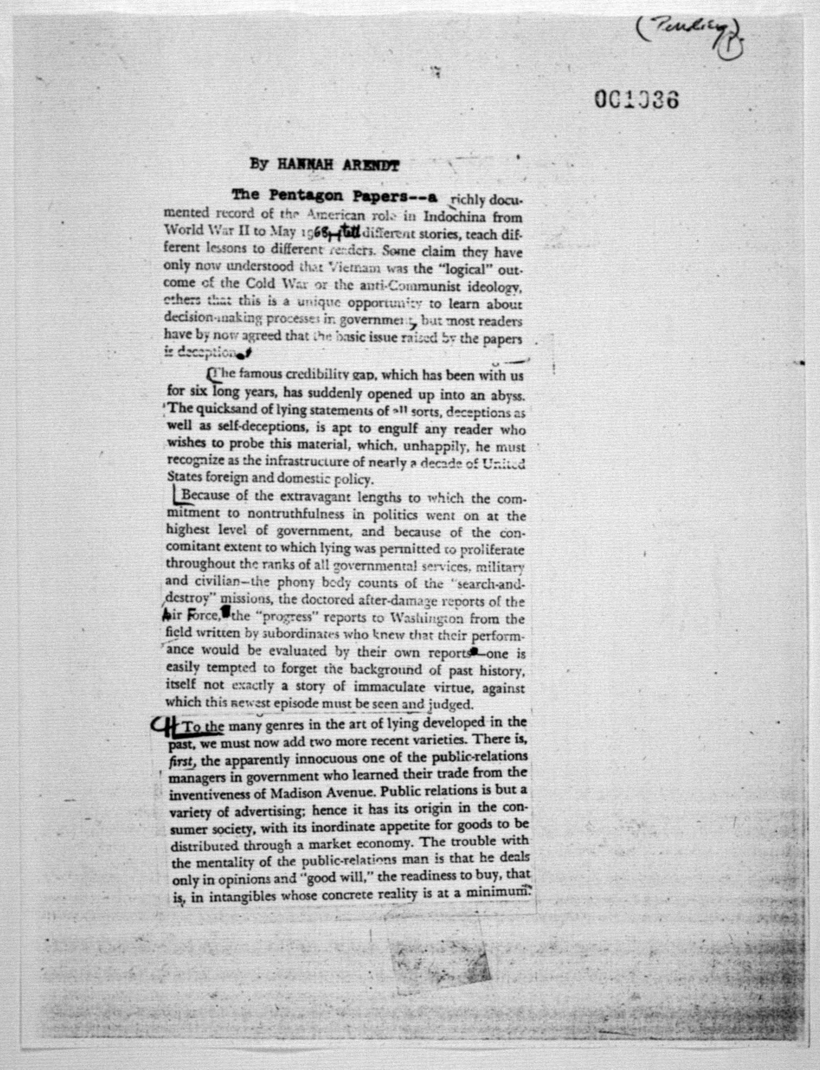 Scanned image of the current content page