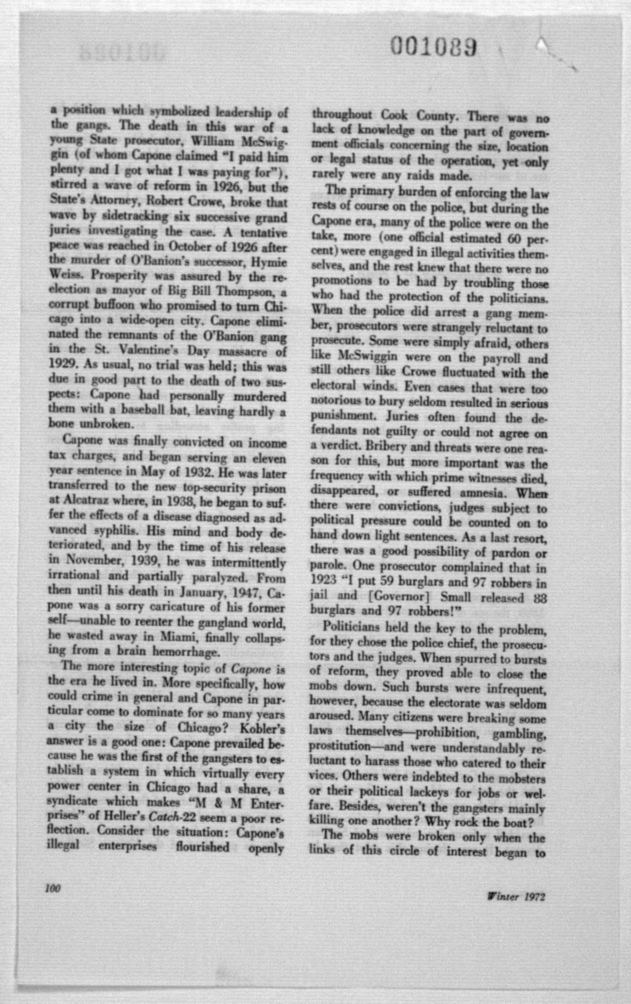 Scanned image of the current content page