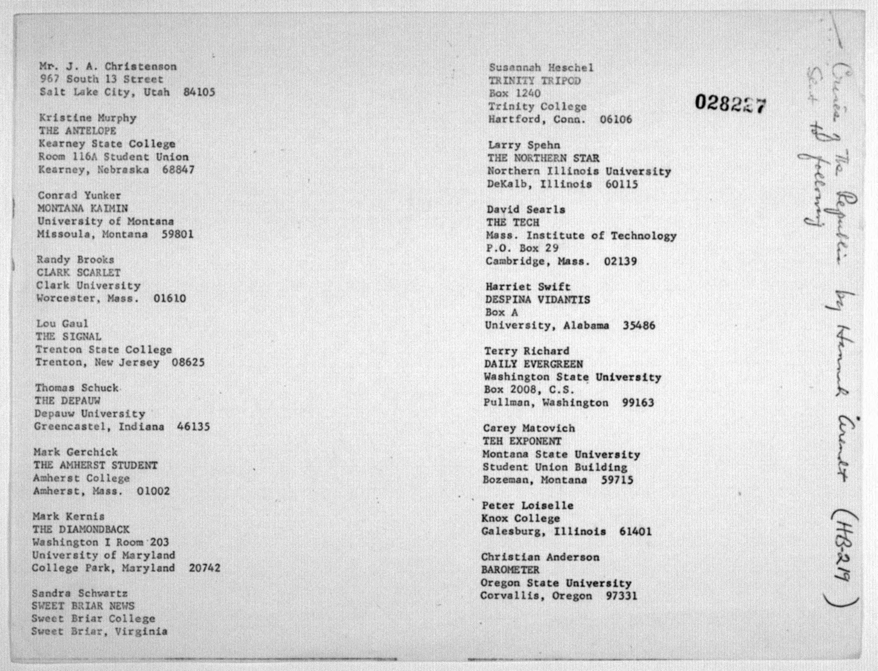 Scanned image of the current content page