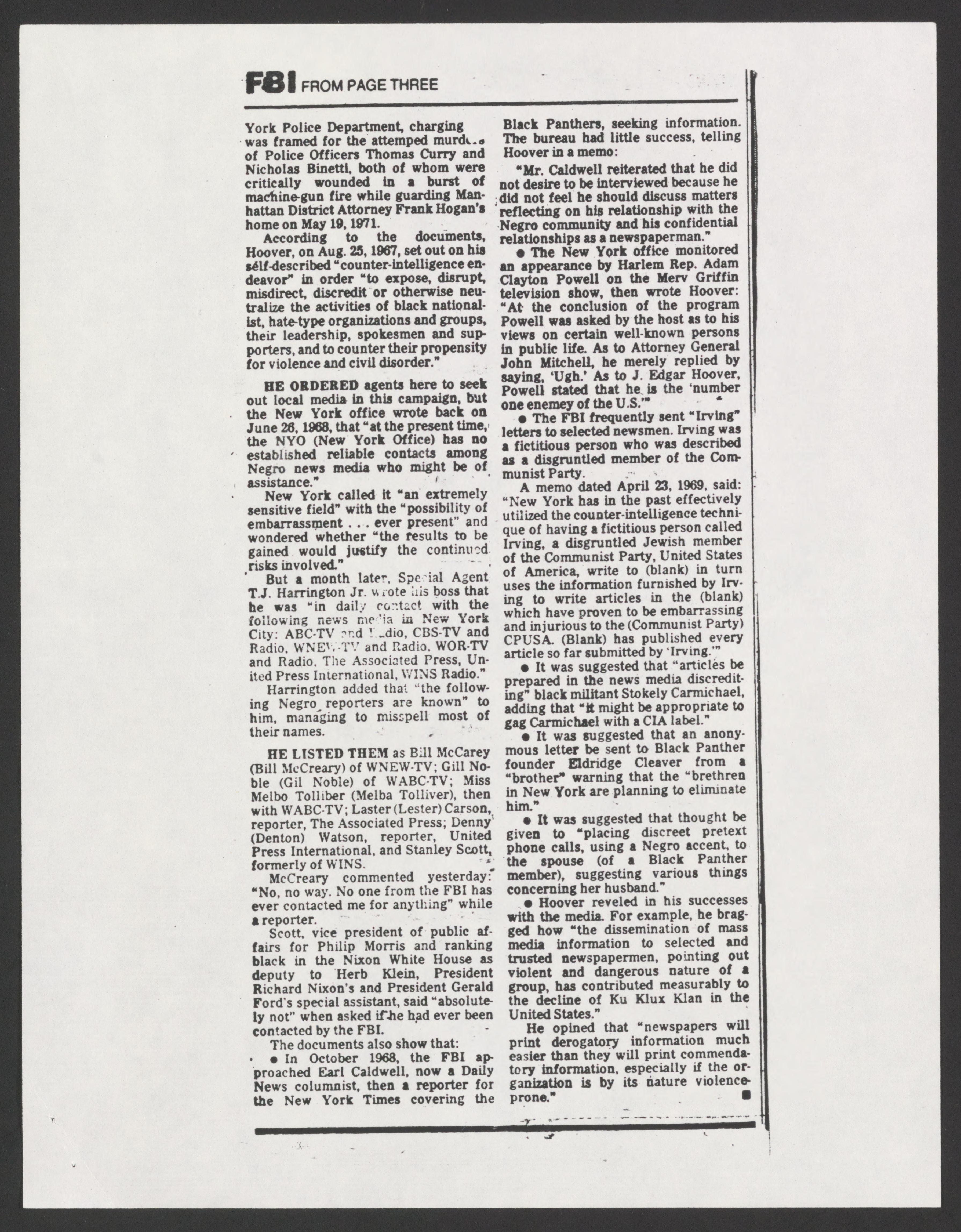 Scanned image of the current content page
