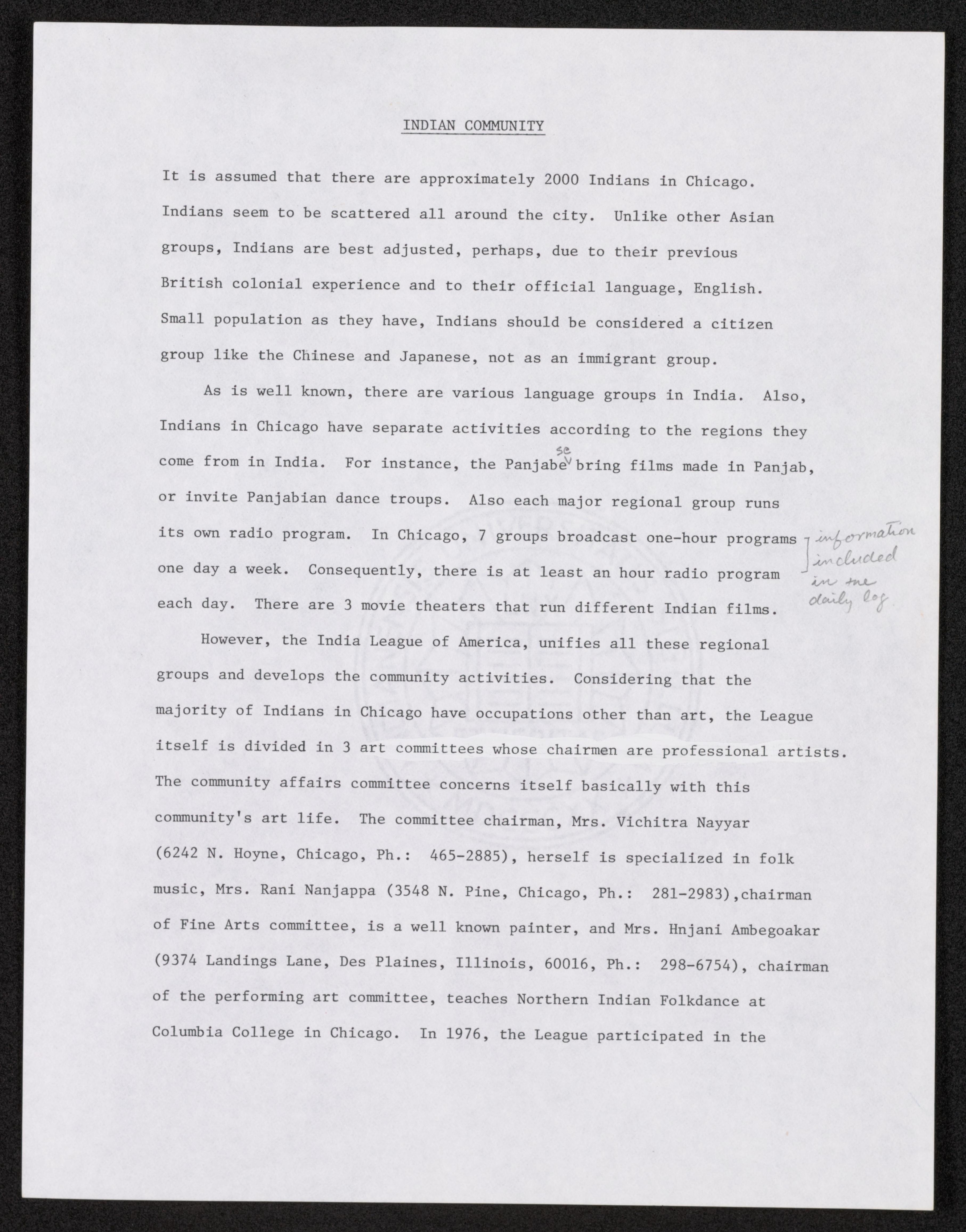 Scanned image of the current content page