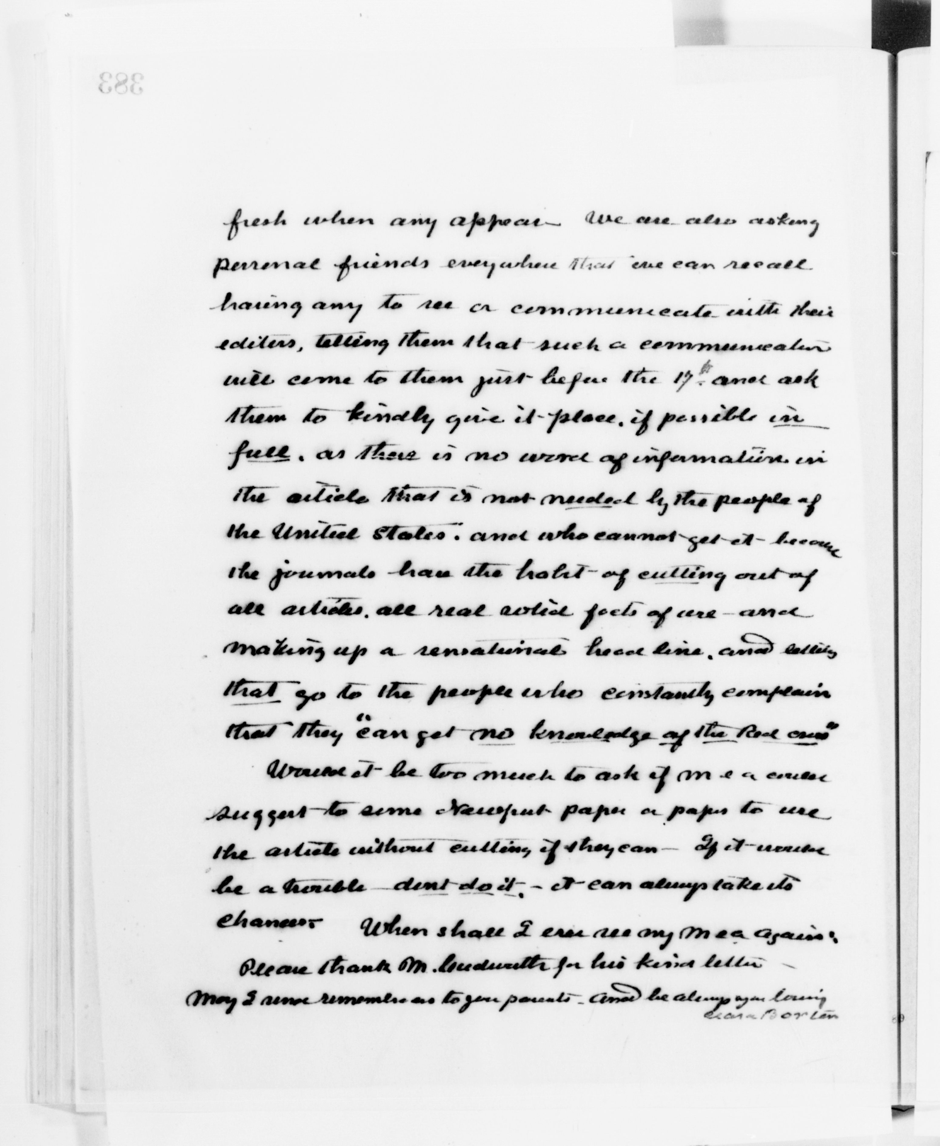 Scanned image of the current content page