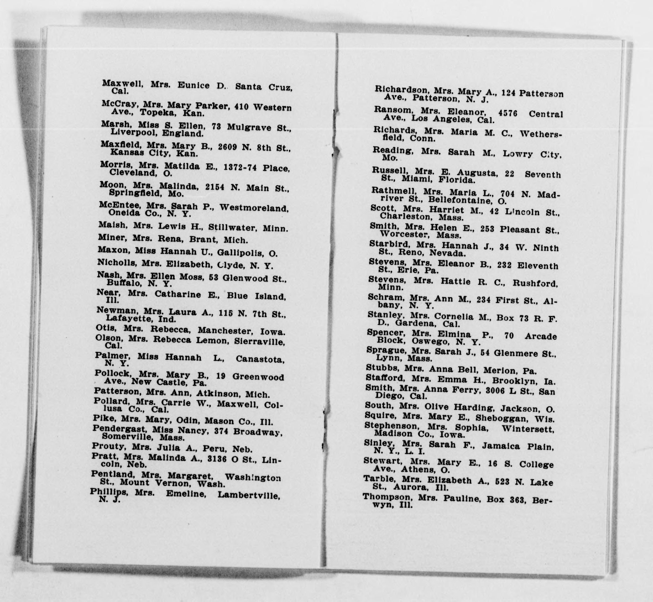 Scanned image of the current content page