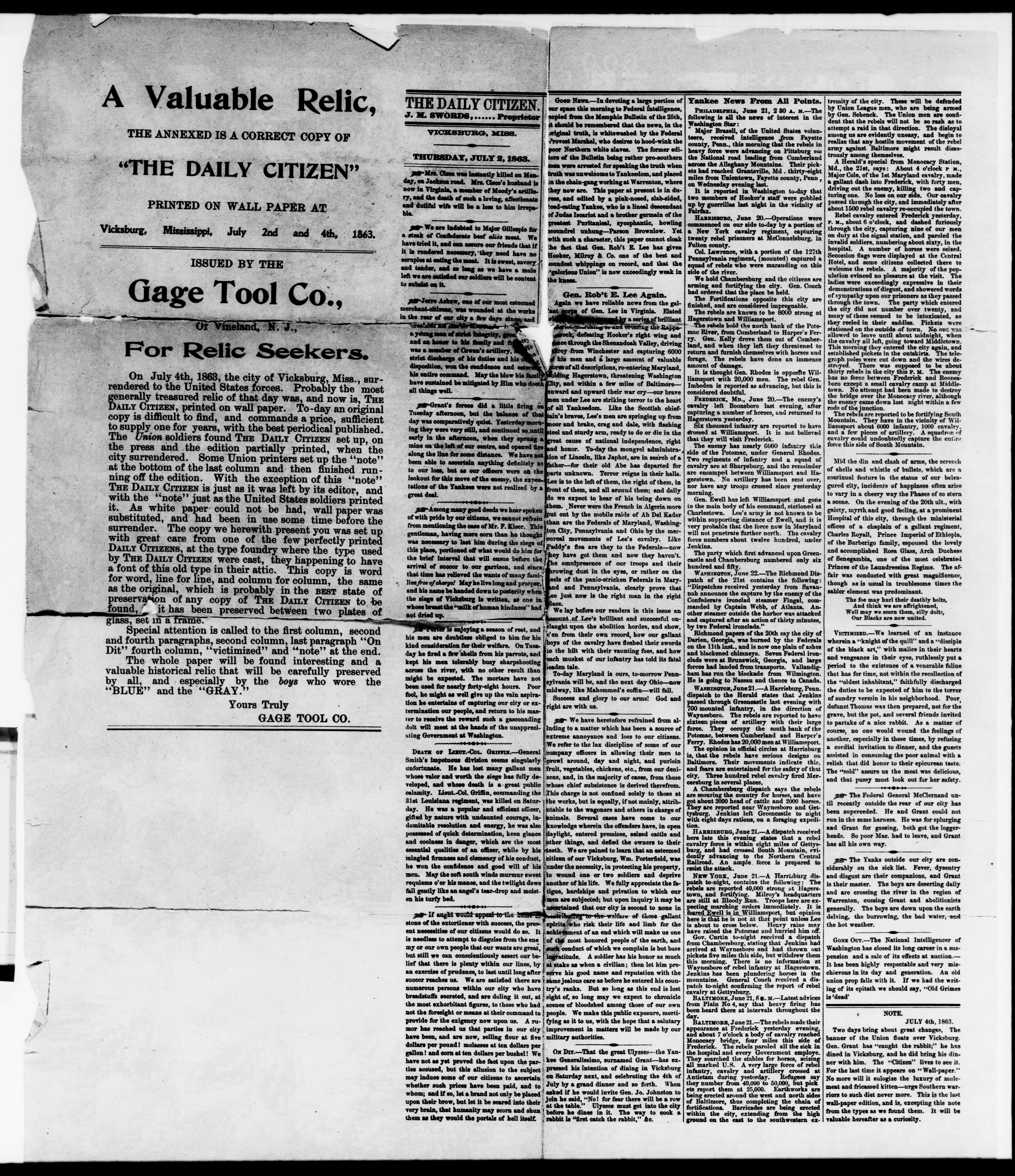 Scanned image of the current content page