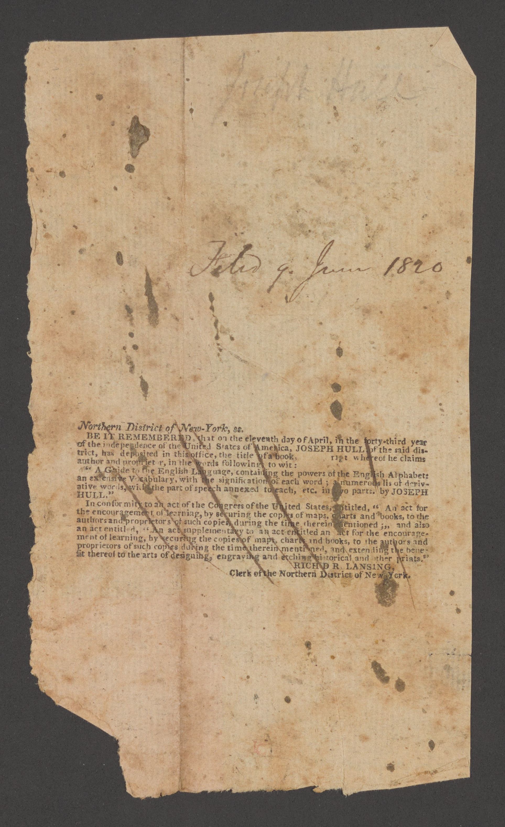 Scanned image of the current content page