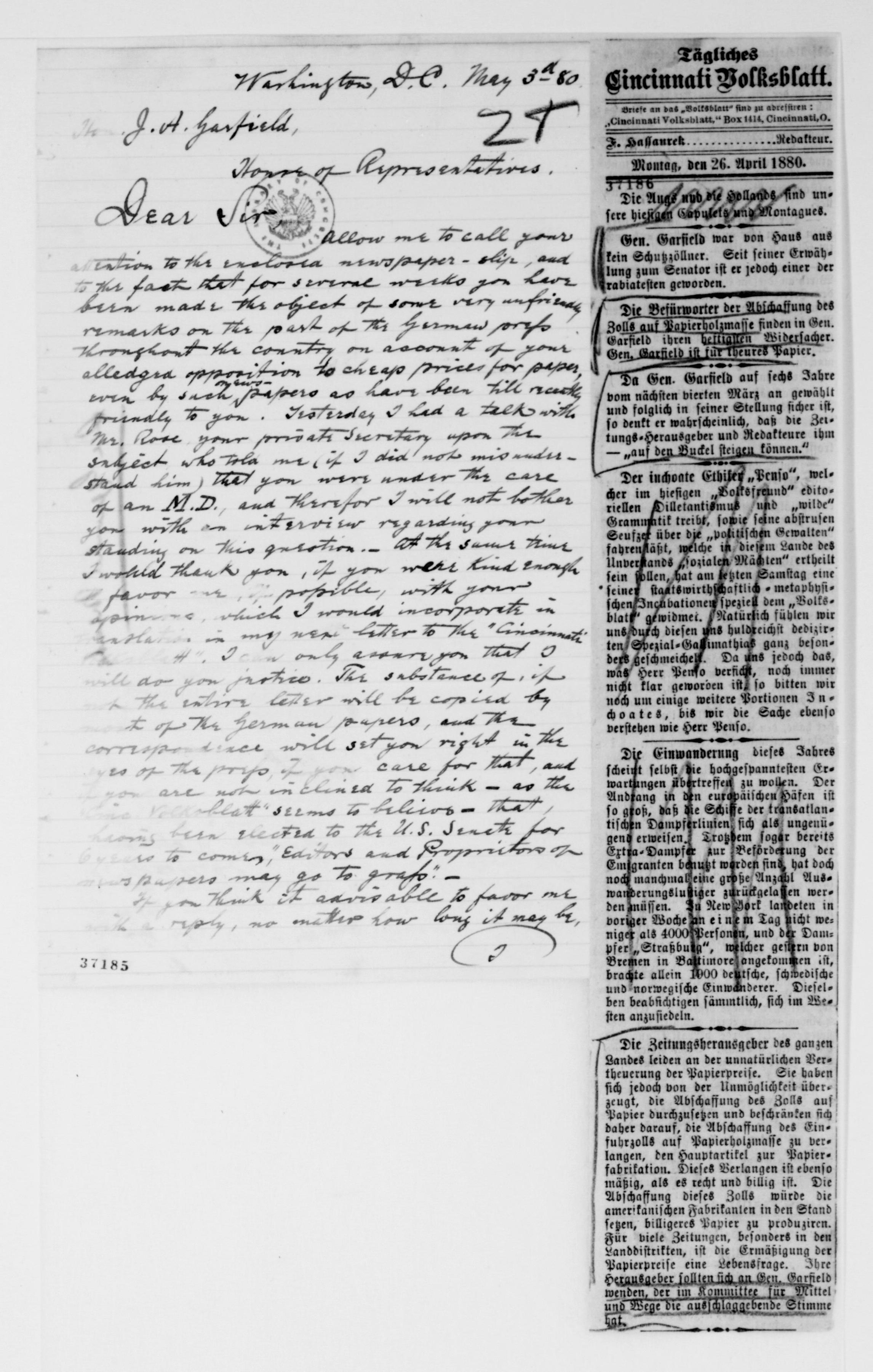 Scanned image of the current content page