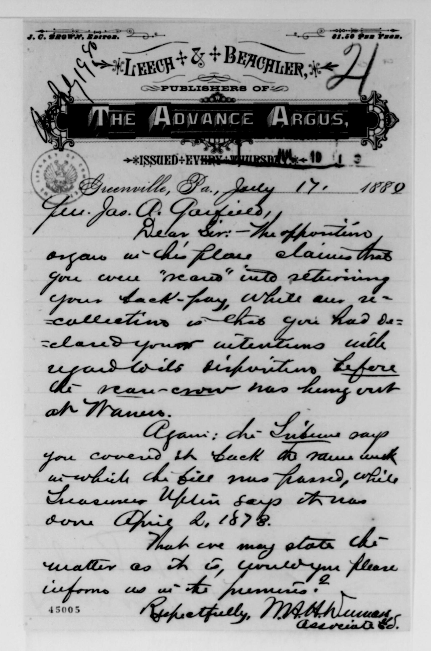 Scanned image of the current content page