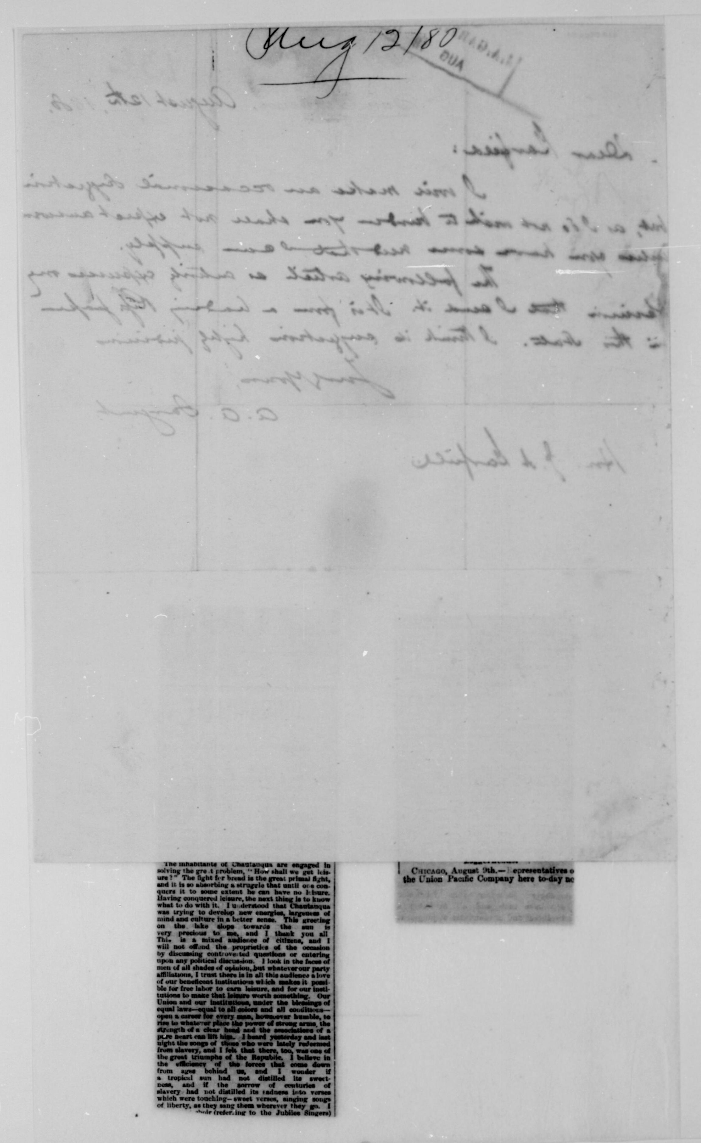 Scanned image of the current content page