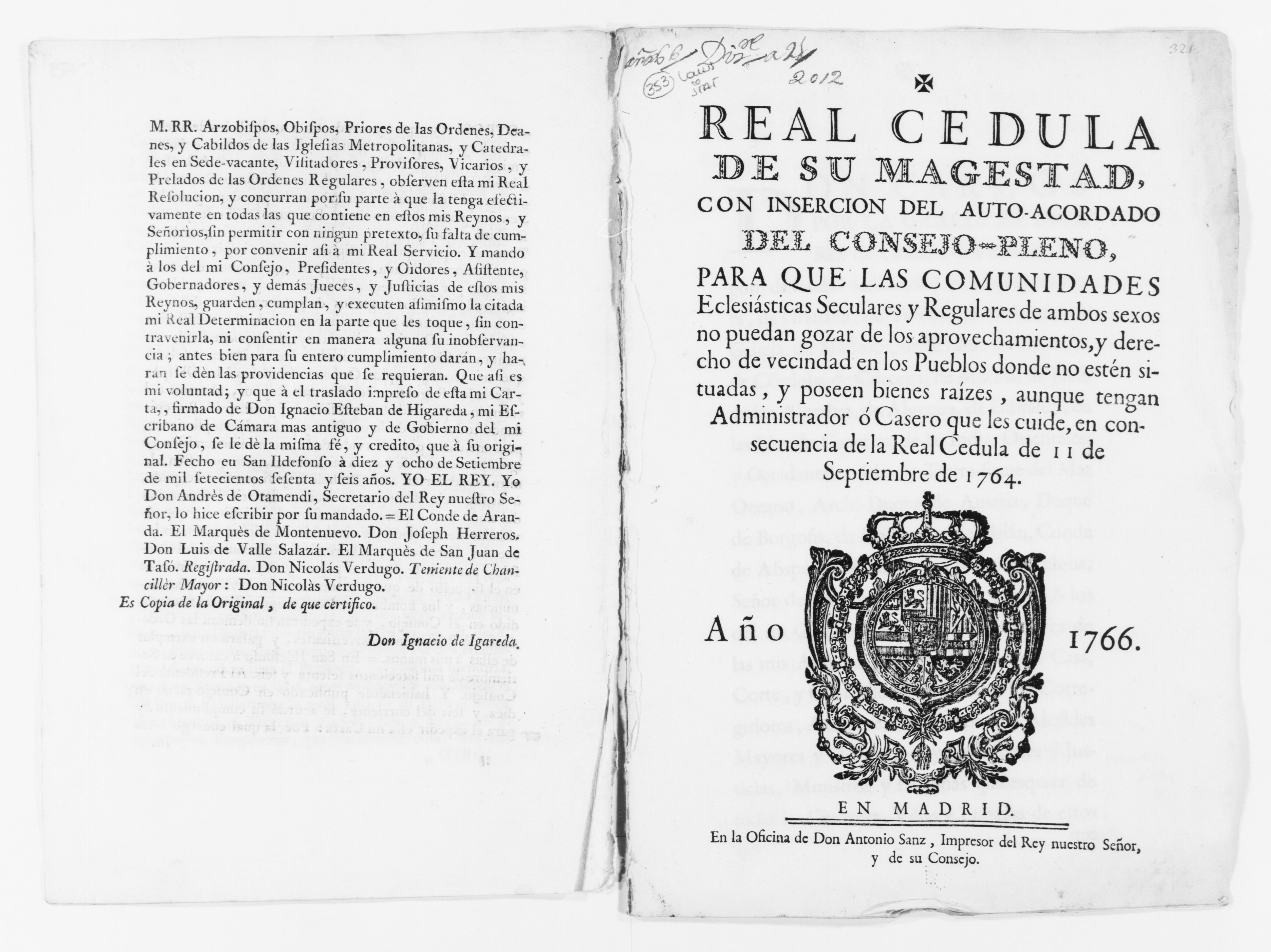 Scanned image of the current content page