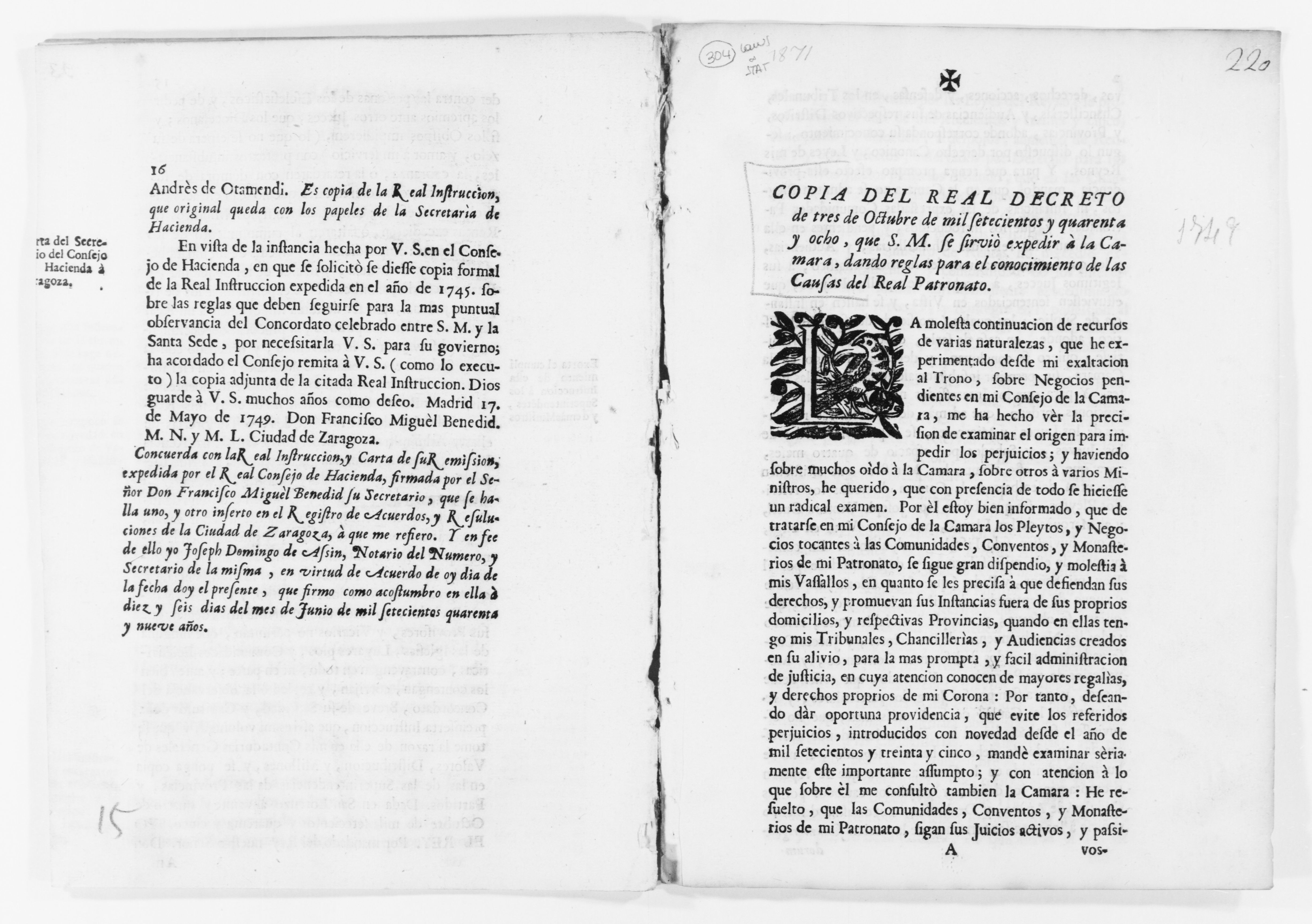 Scanned image of the current content page