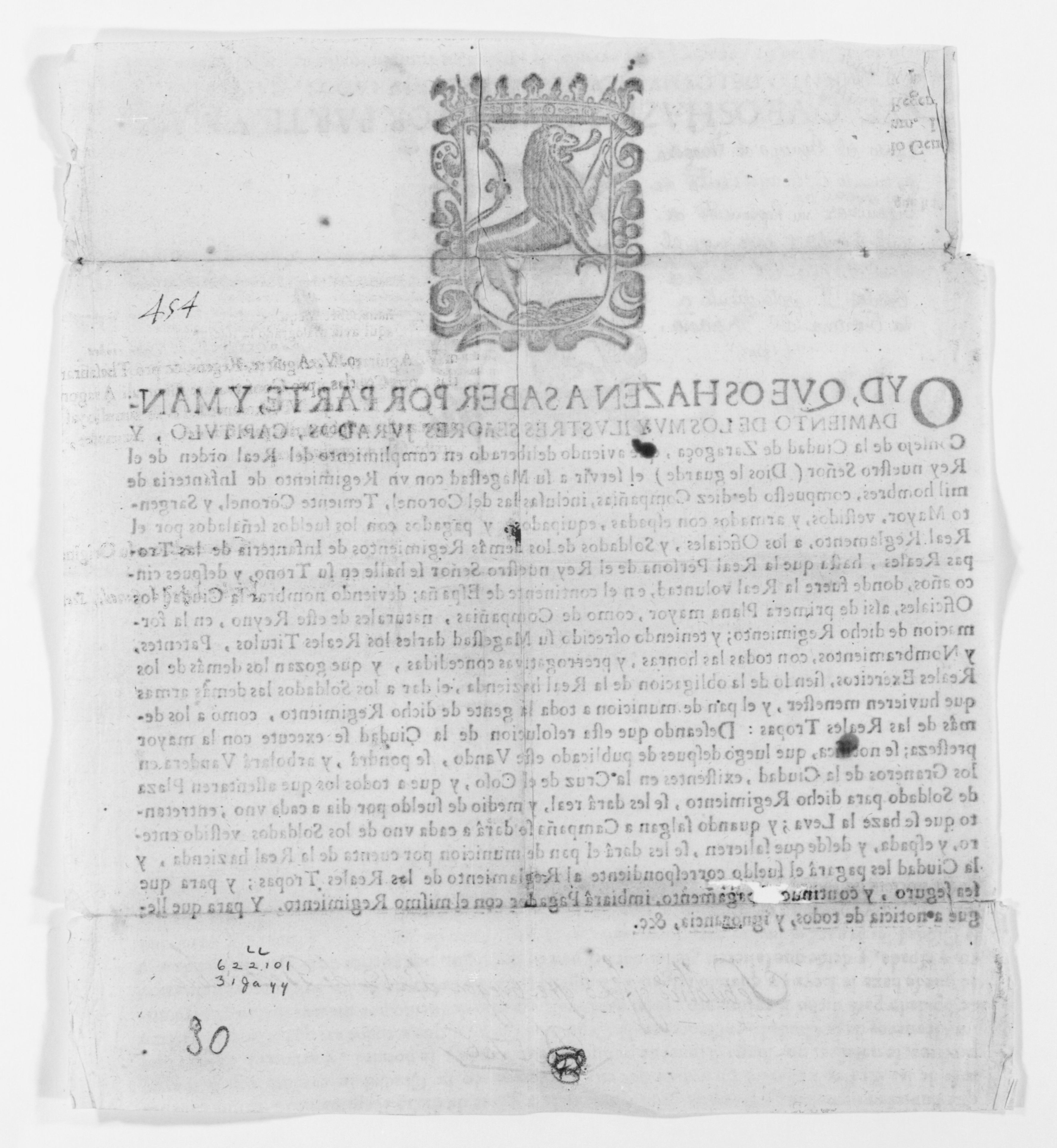 Scanned image of the current content page