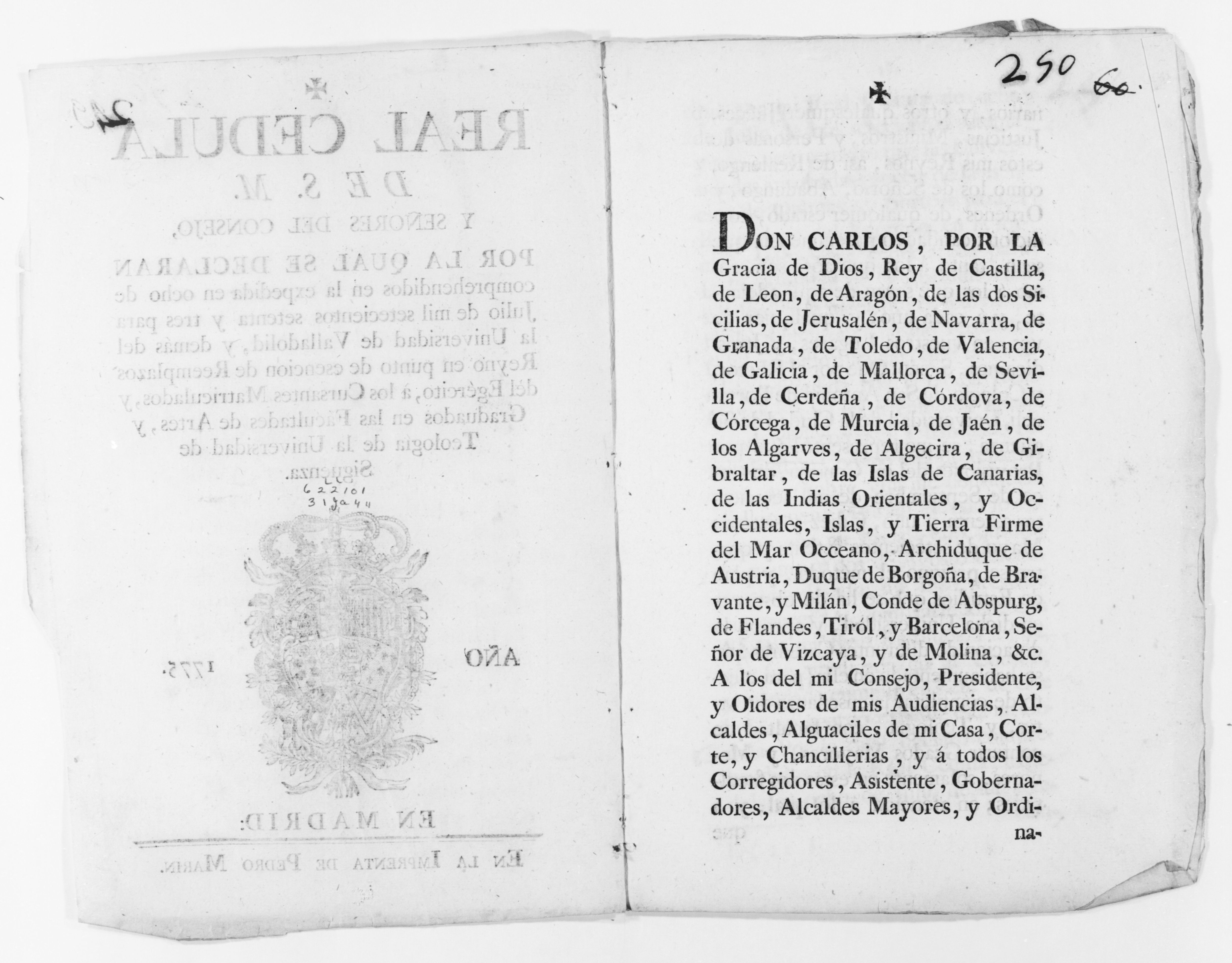 Scanned image of the current content page