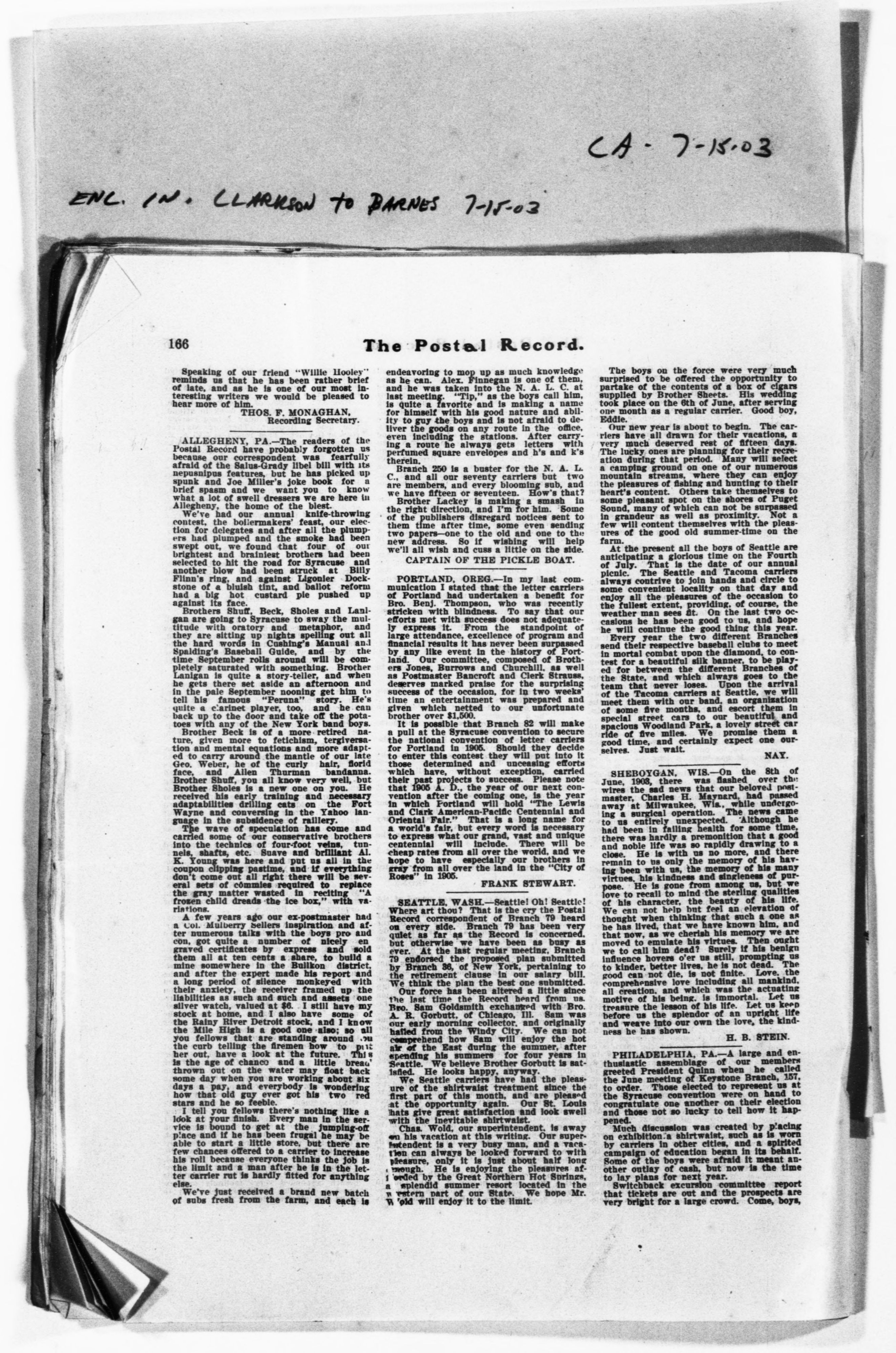 Scanned image of the current content page