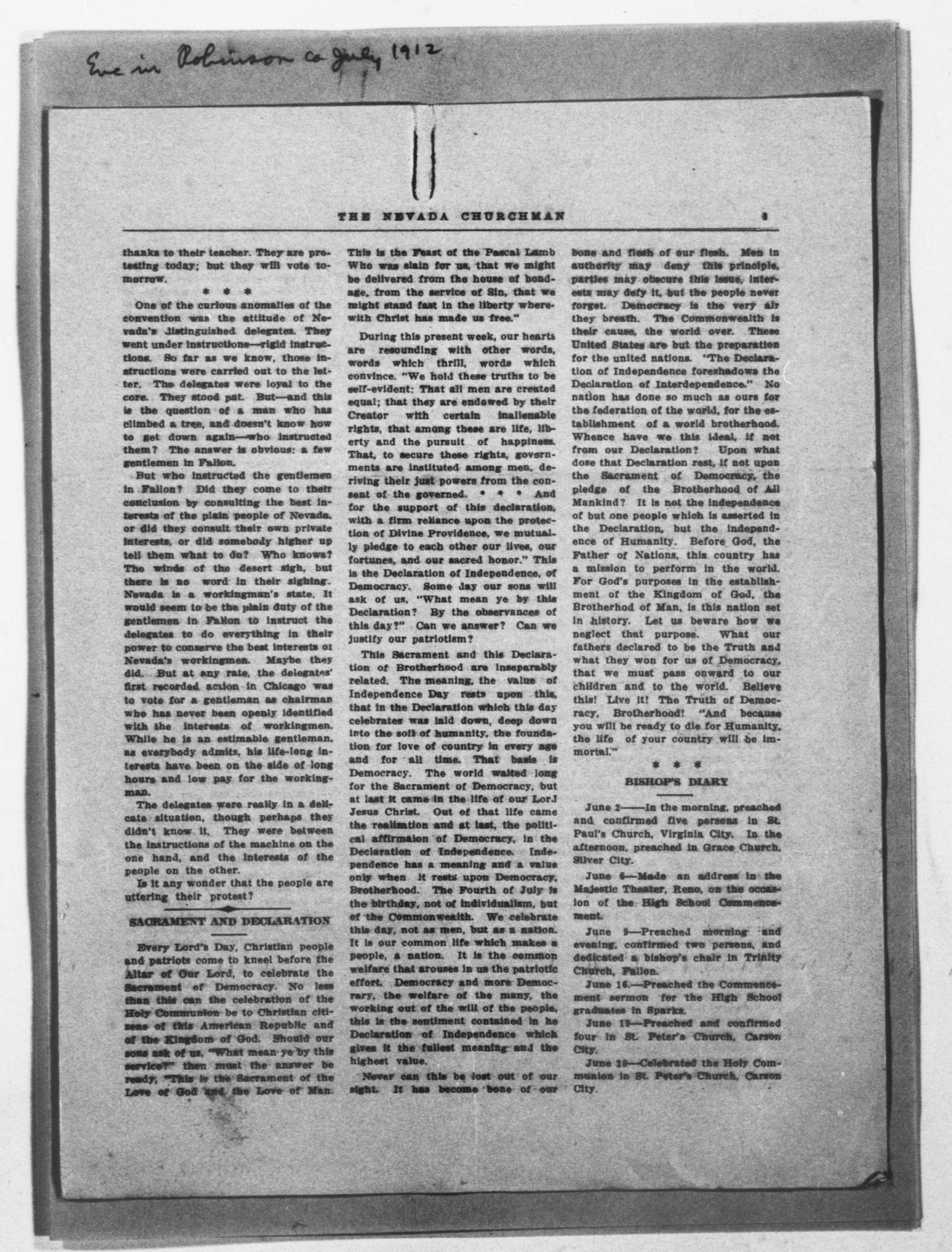 Scanned image of the current content page