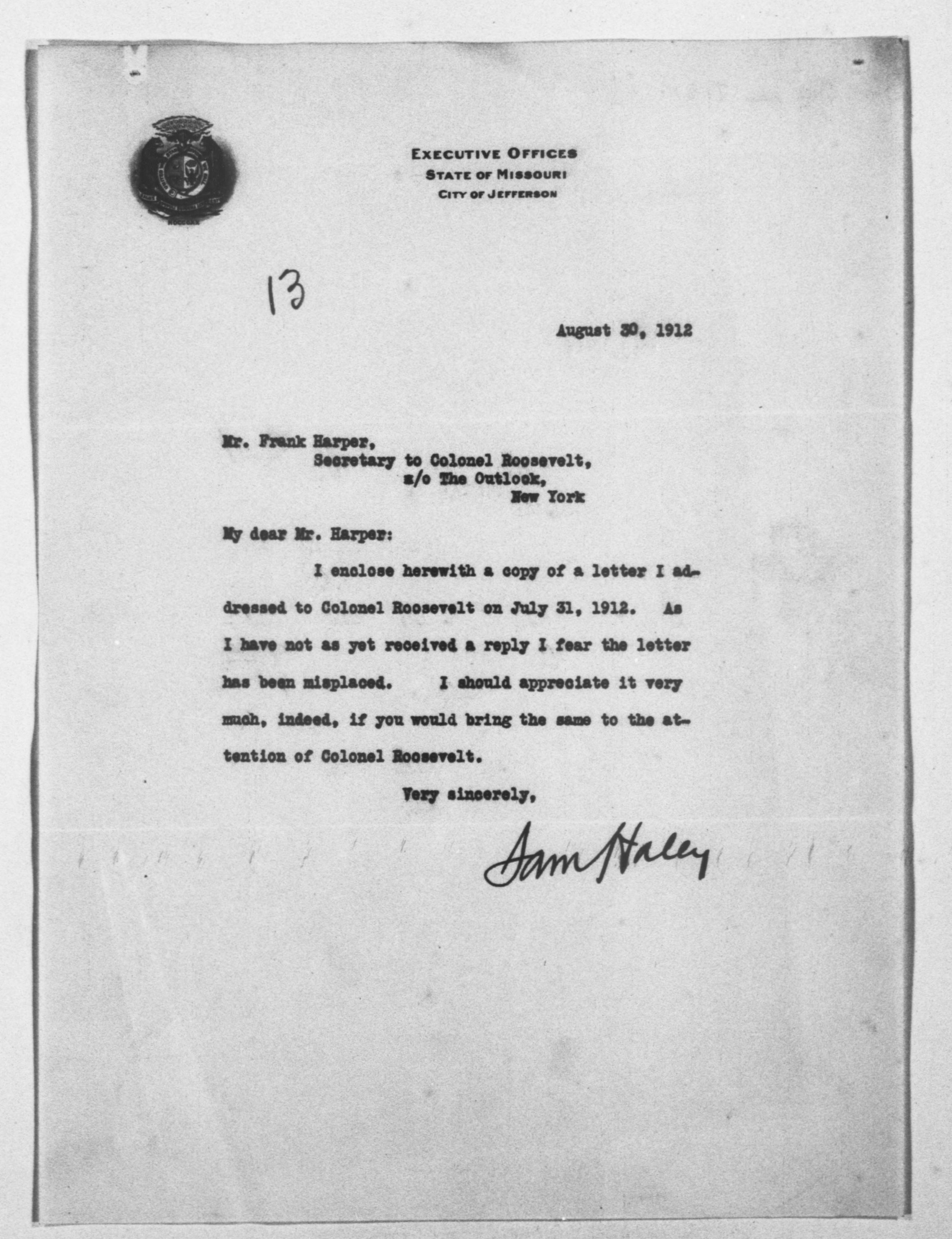 Scanned image of the current content page