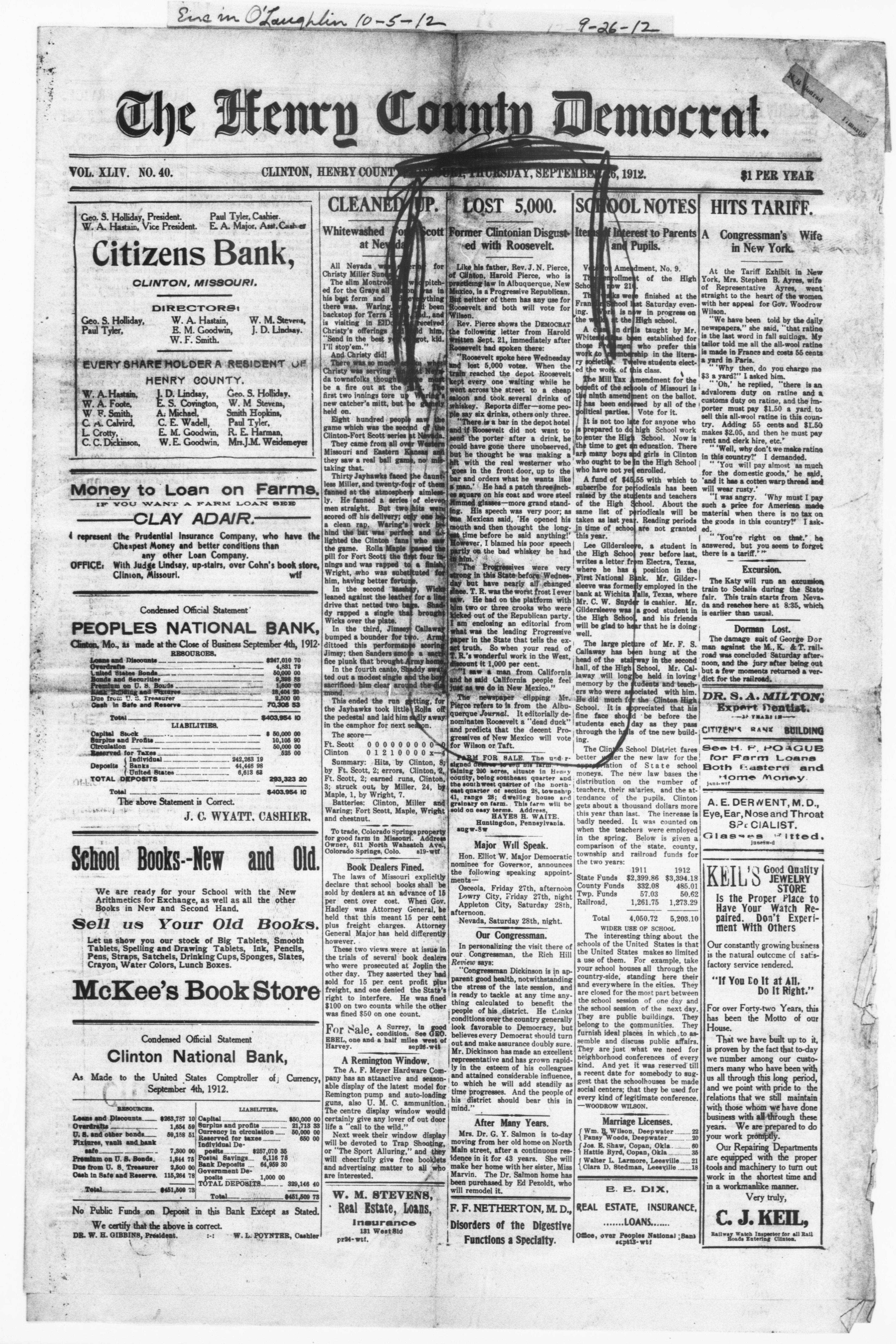 Scanned image of the current content page