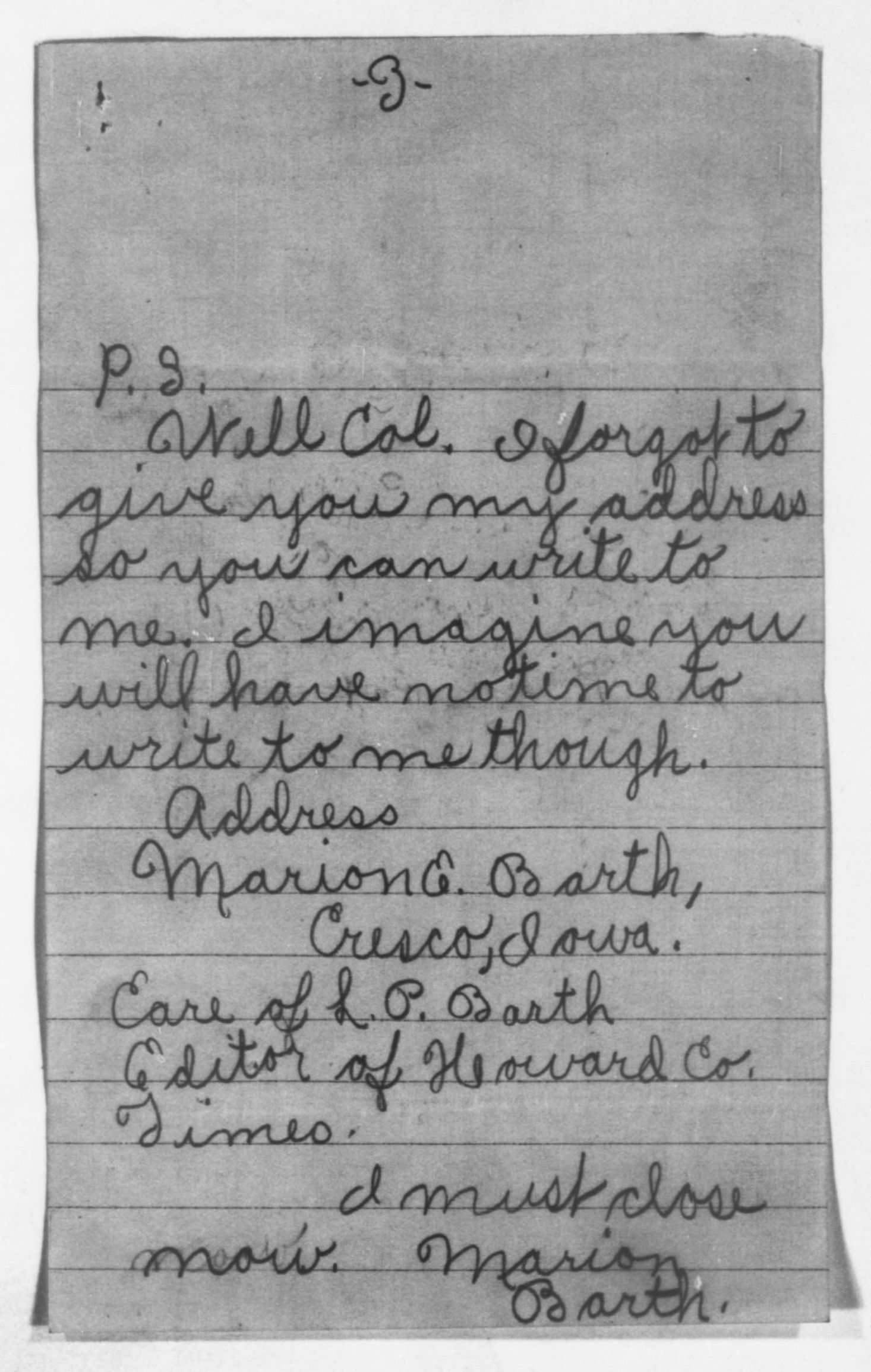 Scanned image of the current content page