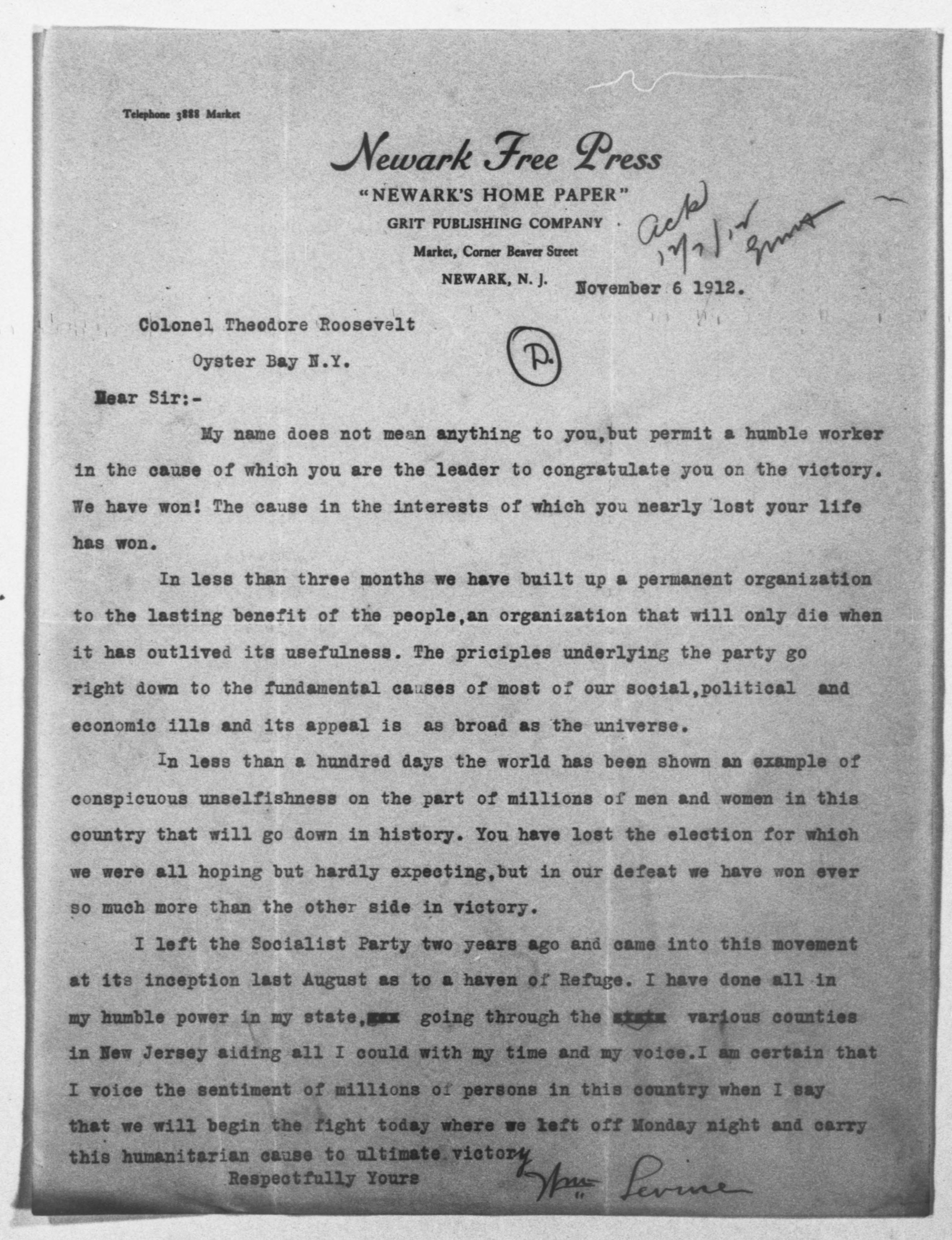 Scanned image of the current content page