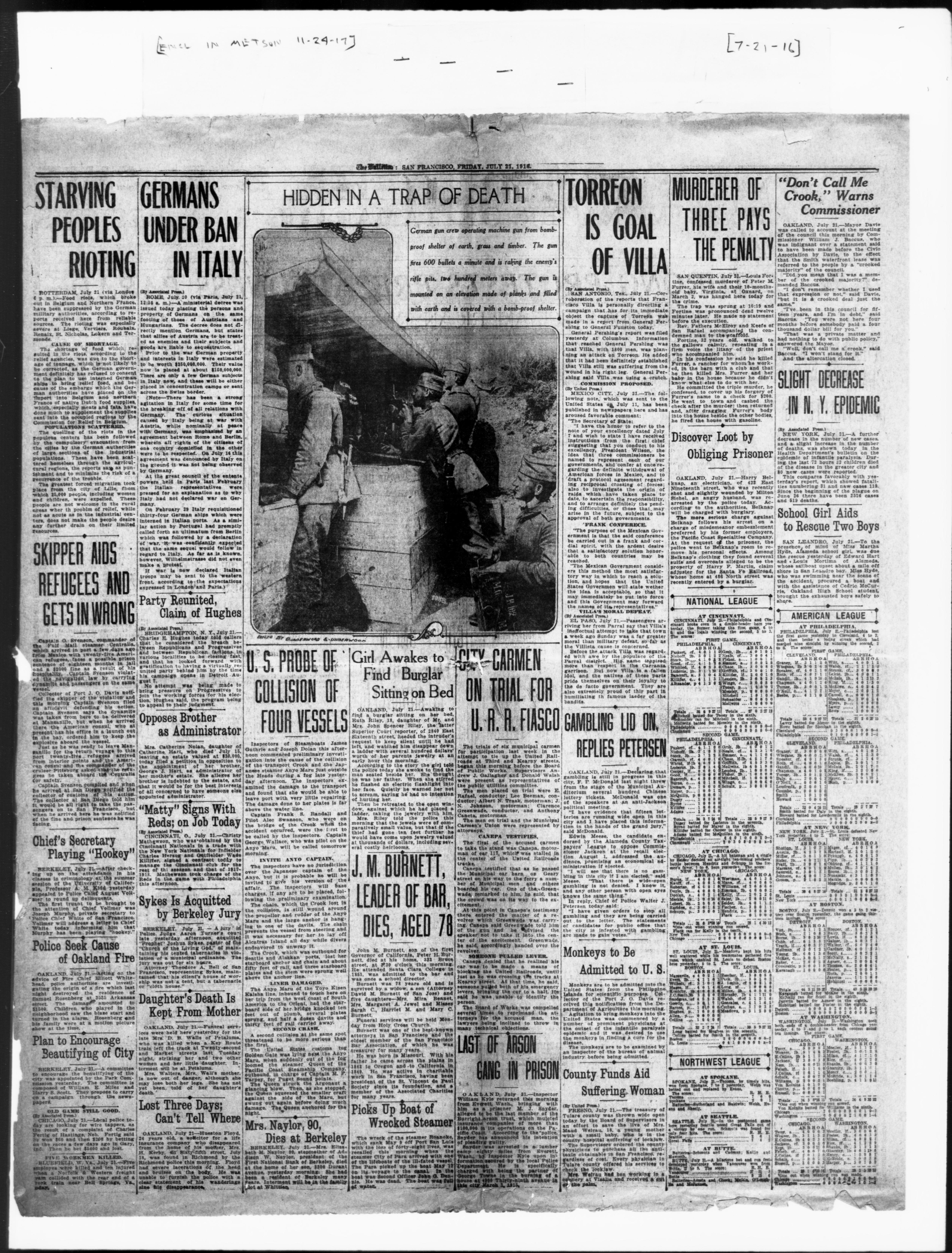 Scanned image of the current content page