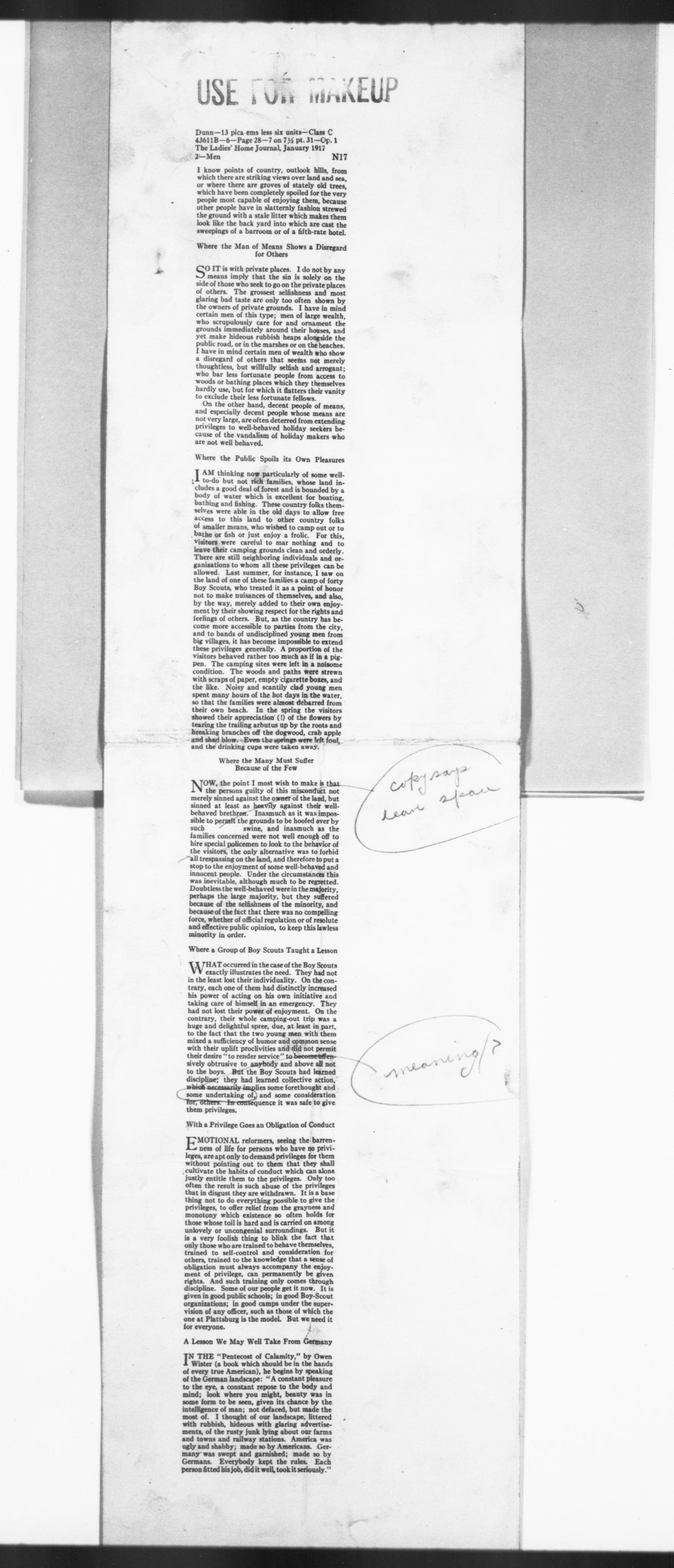 Scanned image of the current content page