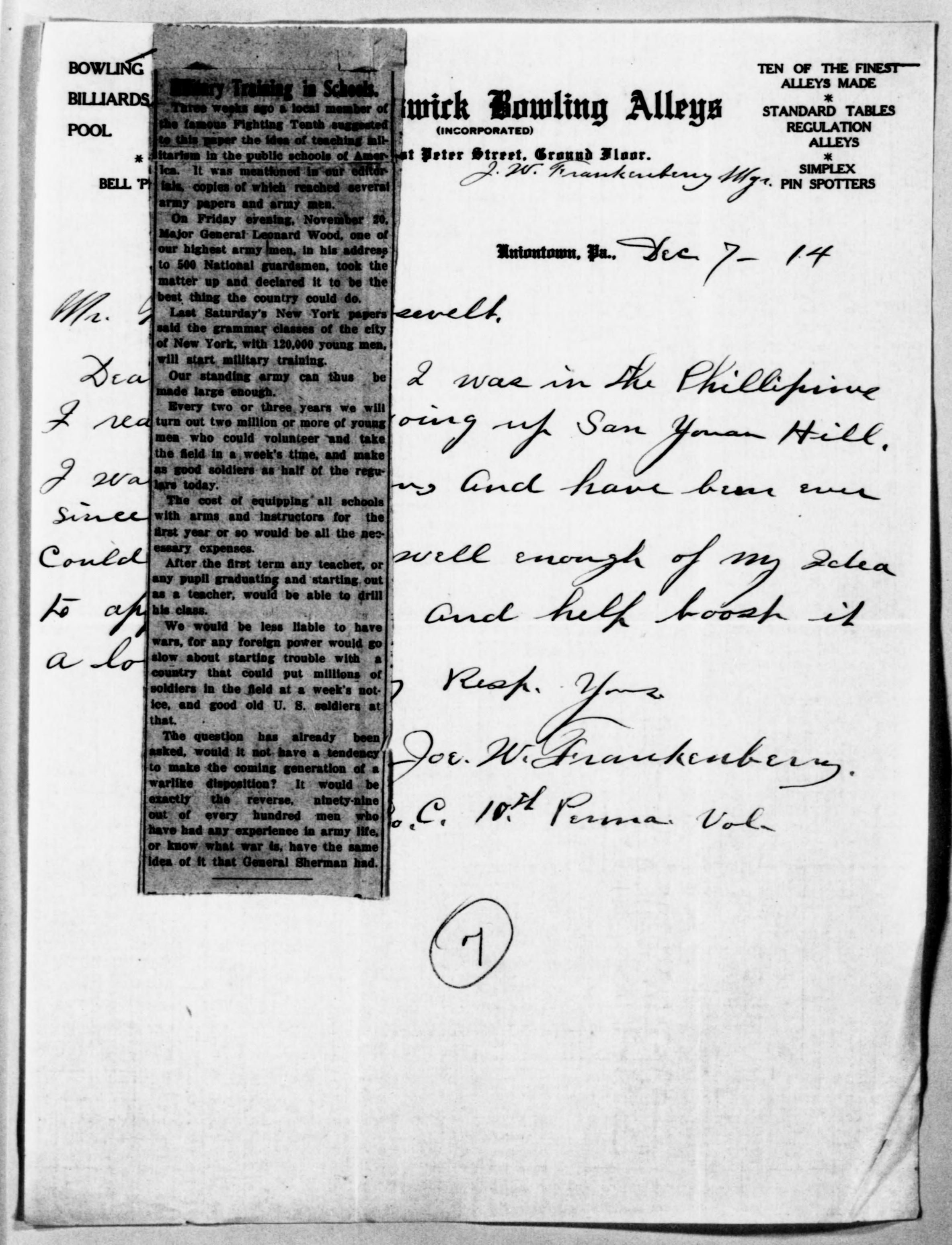 Scanned image of the current content page