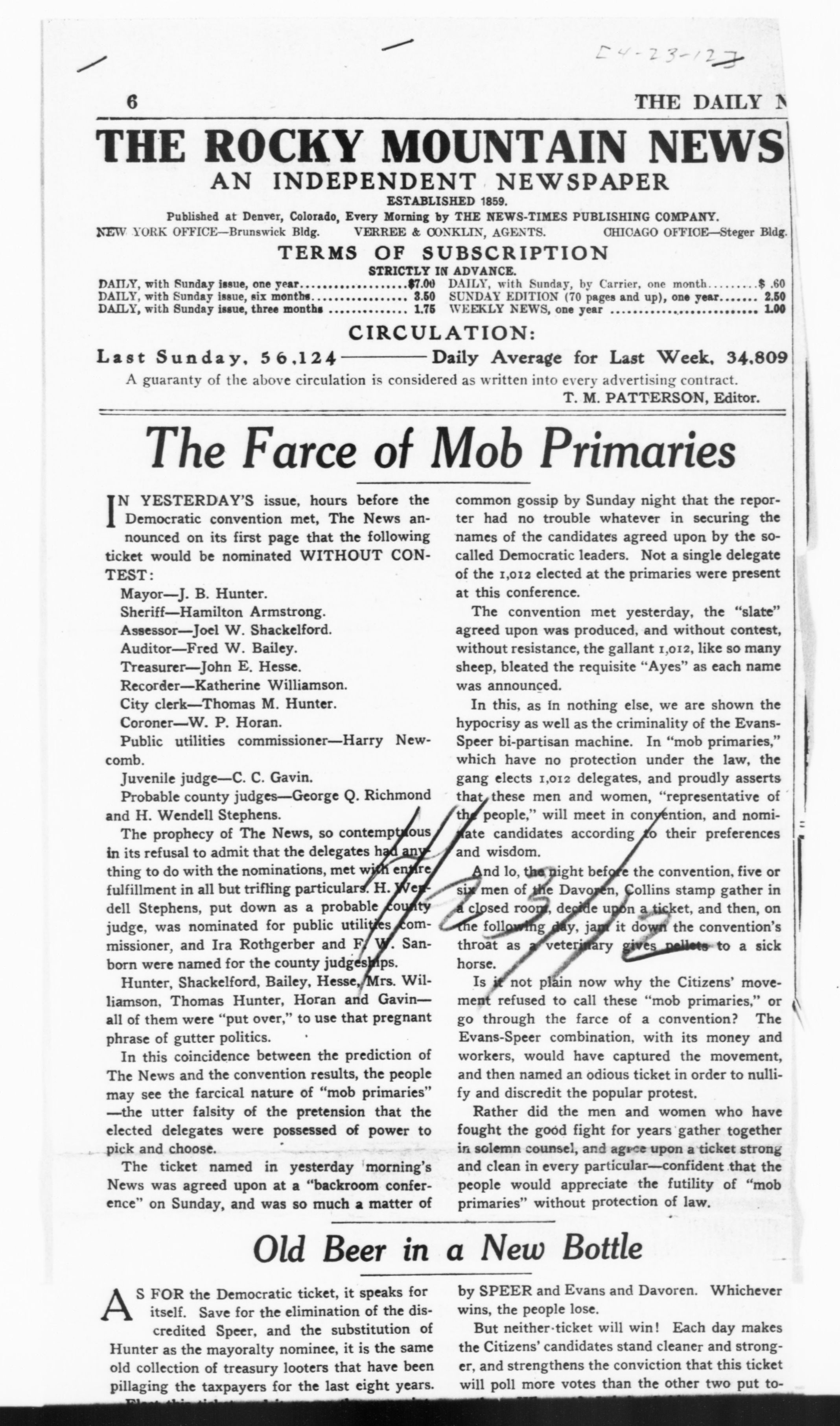 Scanned image of the current content page