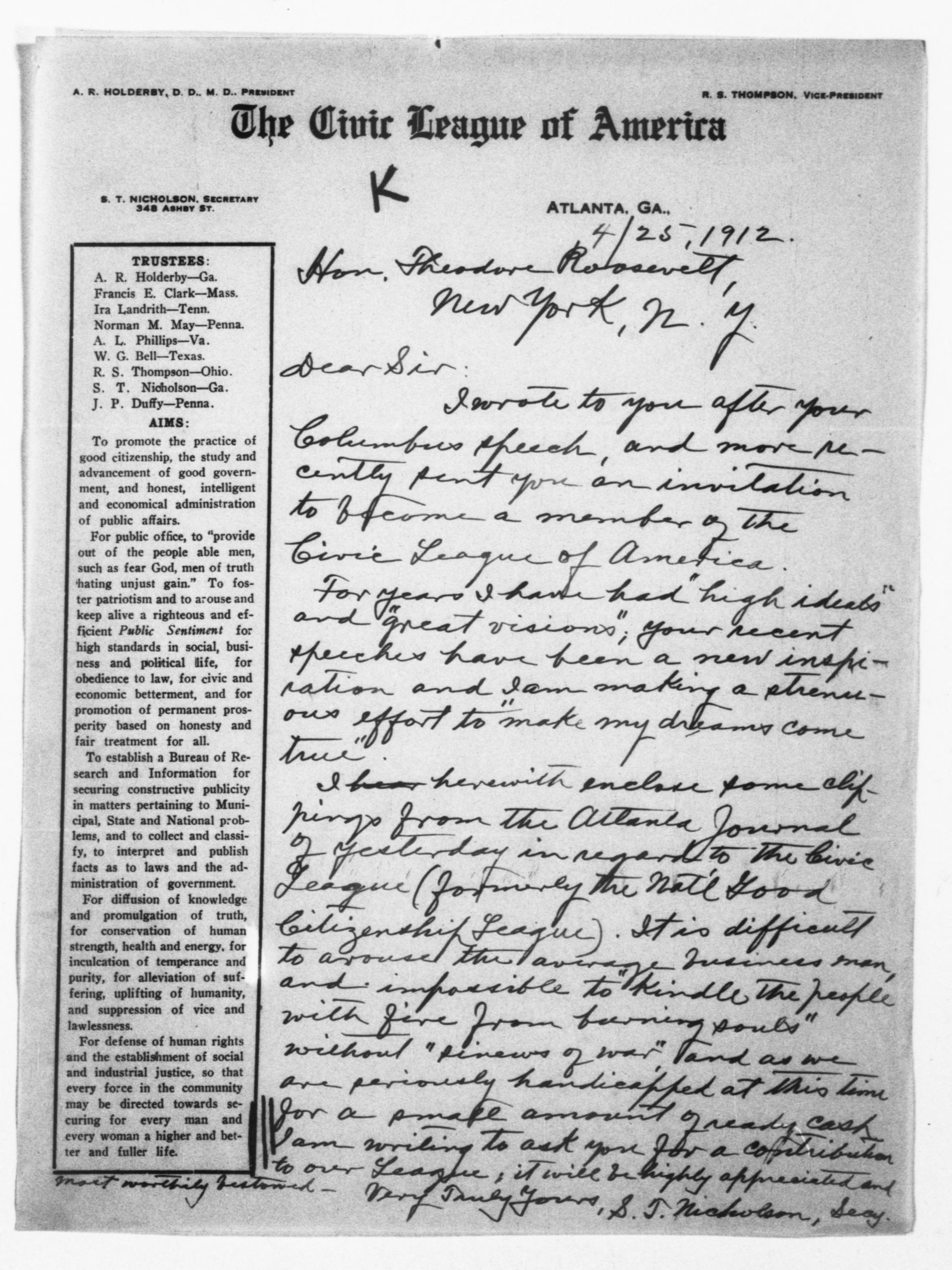 Scanned image of the current content page