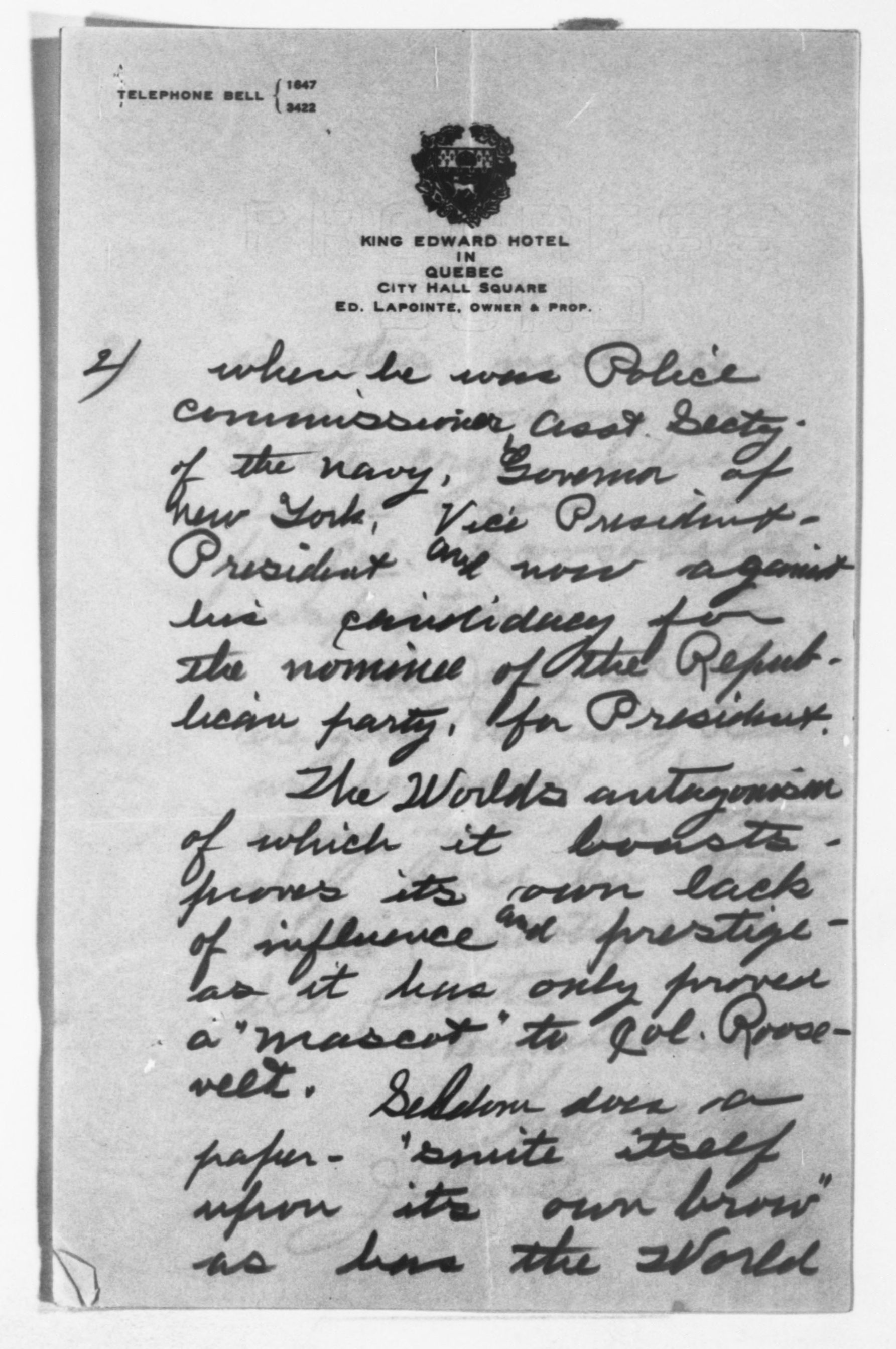 Scanned image of the current content page