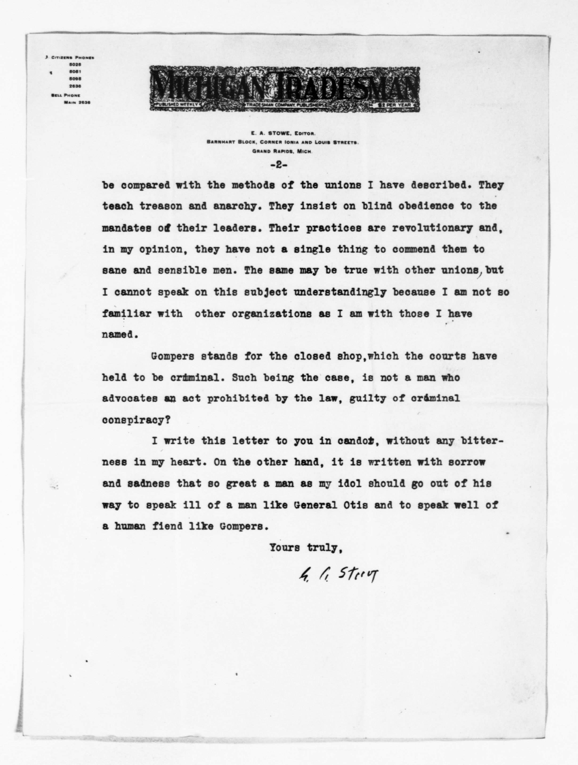 Scanned image of the current content page