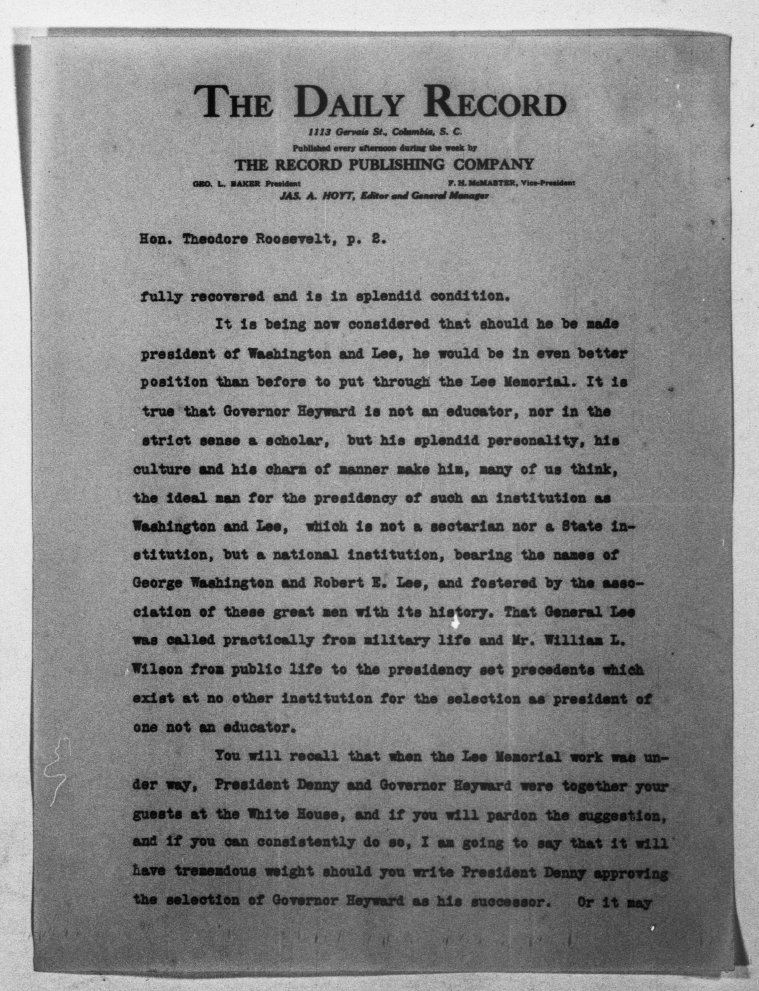 Scanned image of the current content page