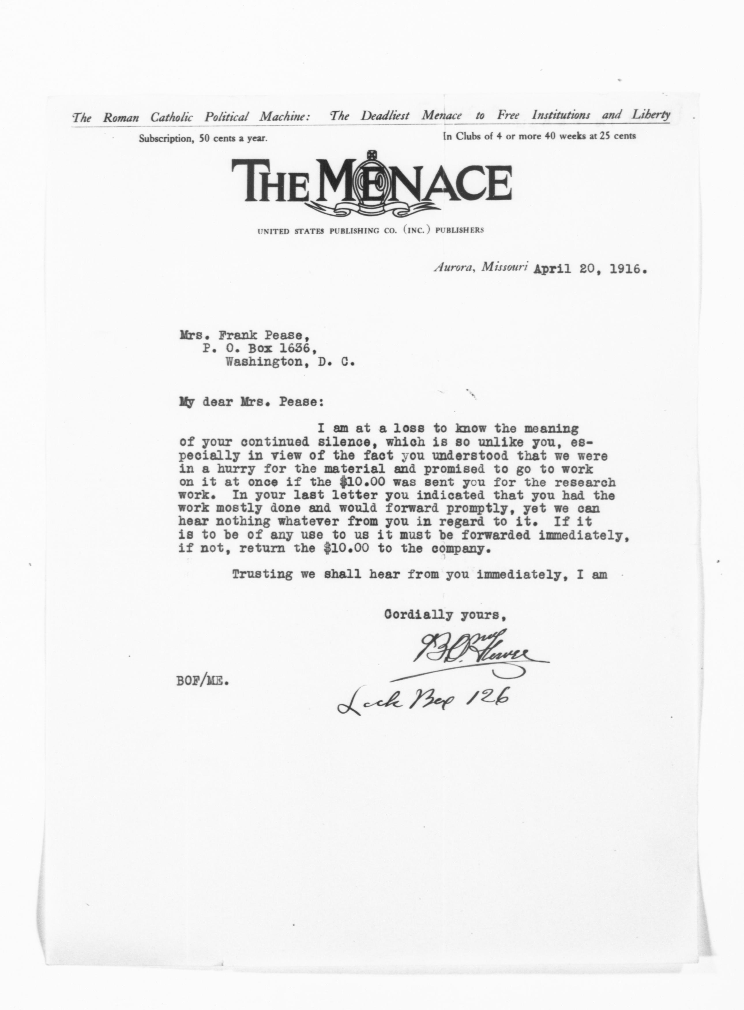 Scanned image of the current content page