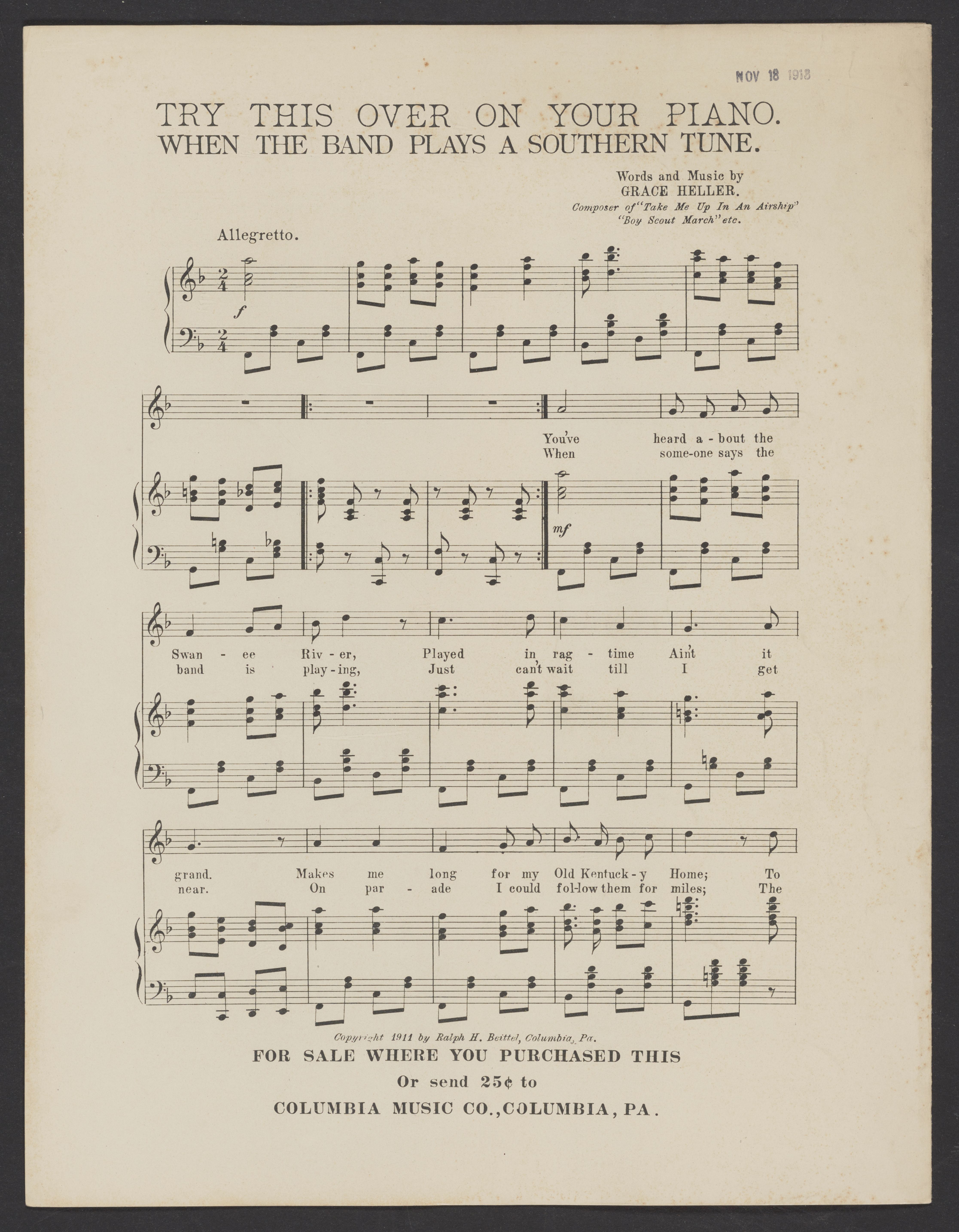 Scanned image of the current content page