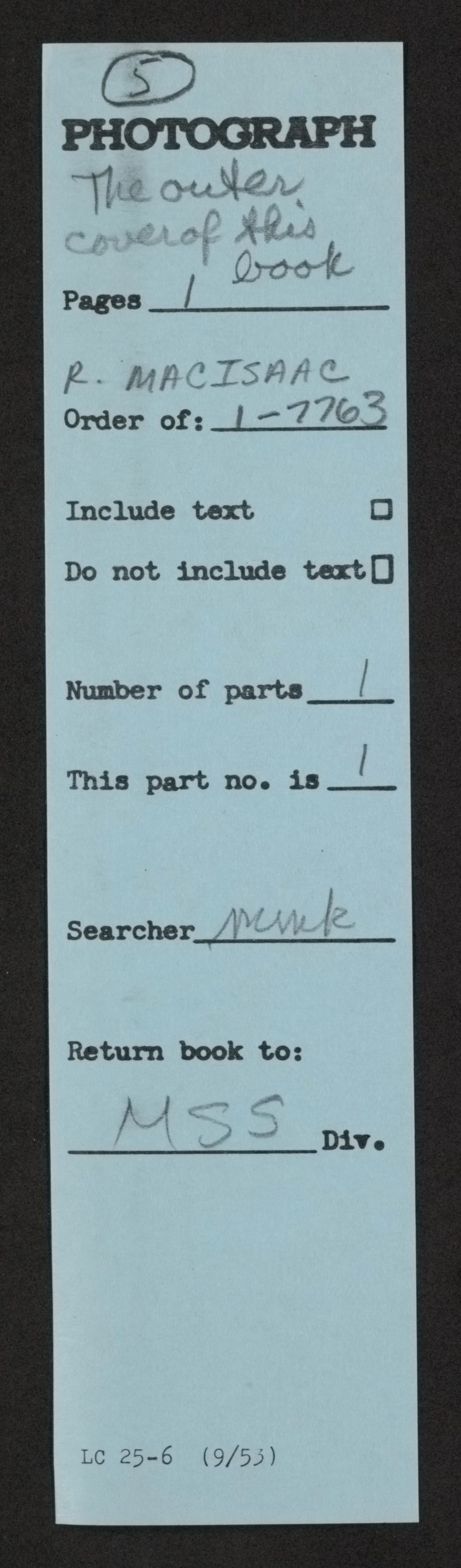 Scanned image of the current content page