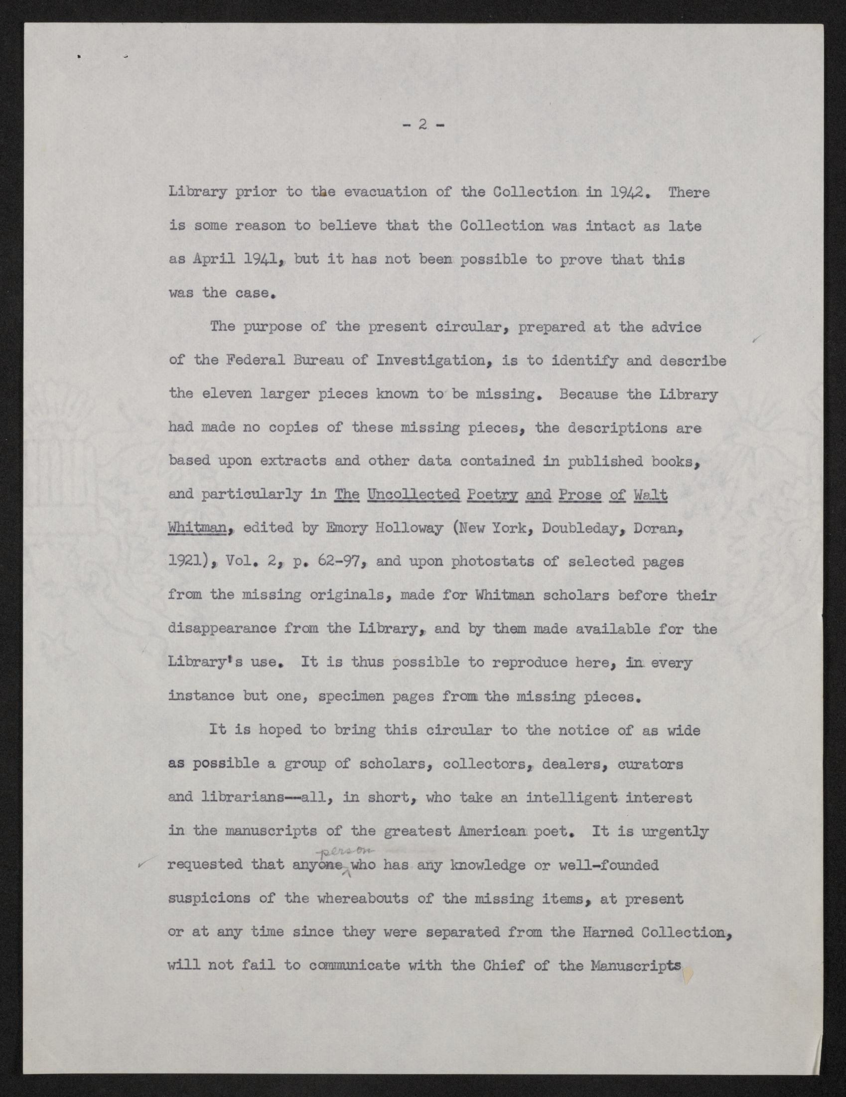 Scanned image of the current content page